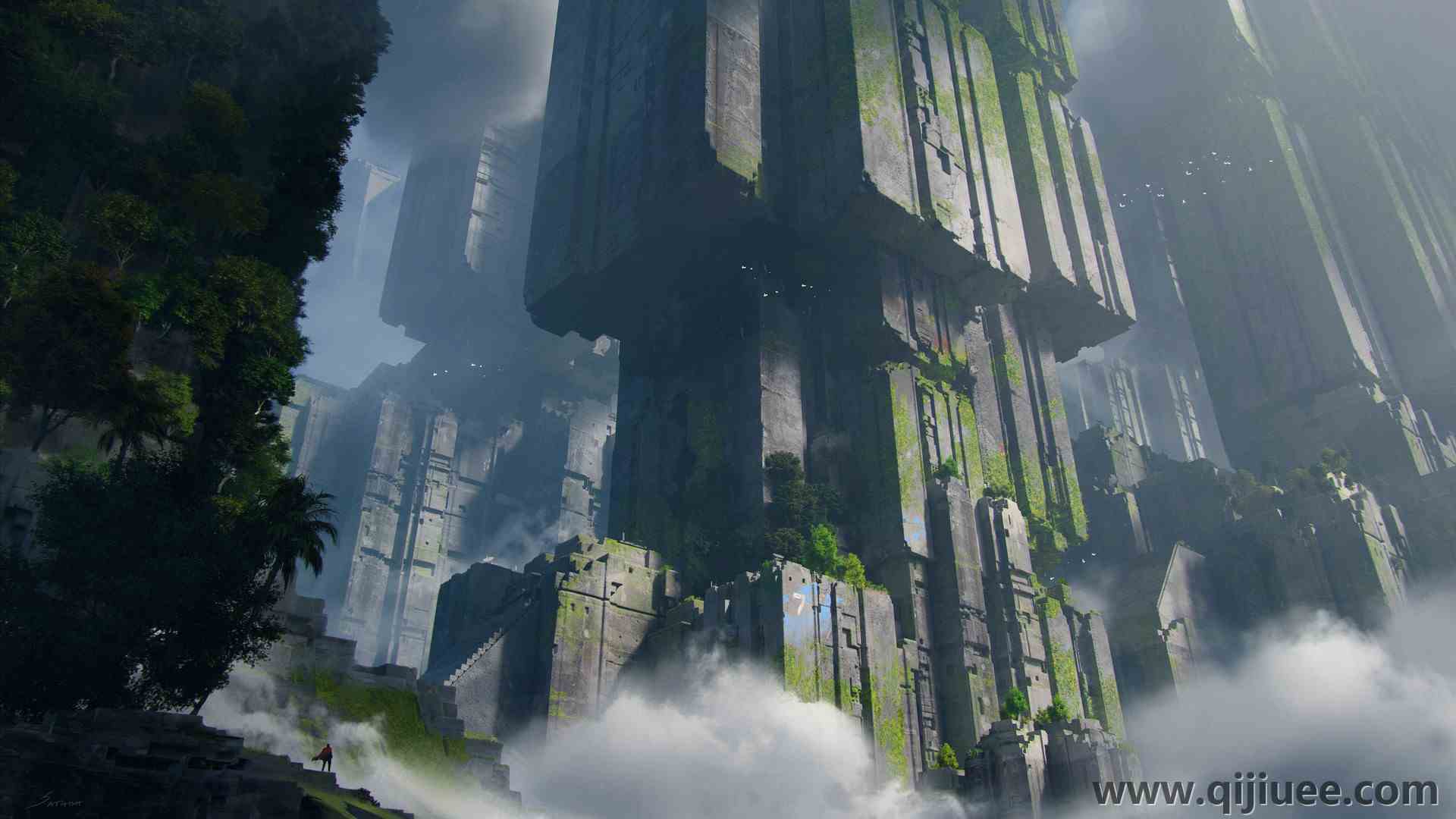 建筑 景观 自然 结构 巨人 树木 科幻  电脑壁纸 4K壁纸3840 x 2160/2.34 MB-柒染云阁