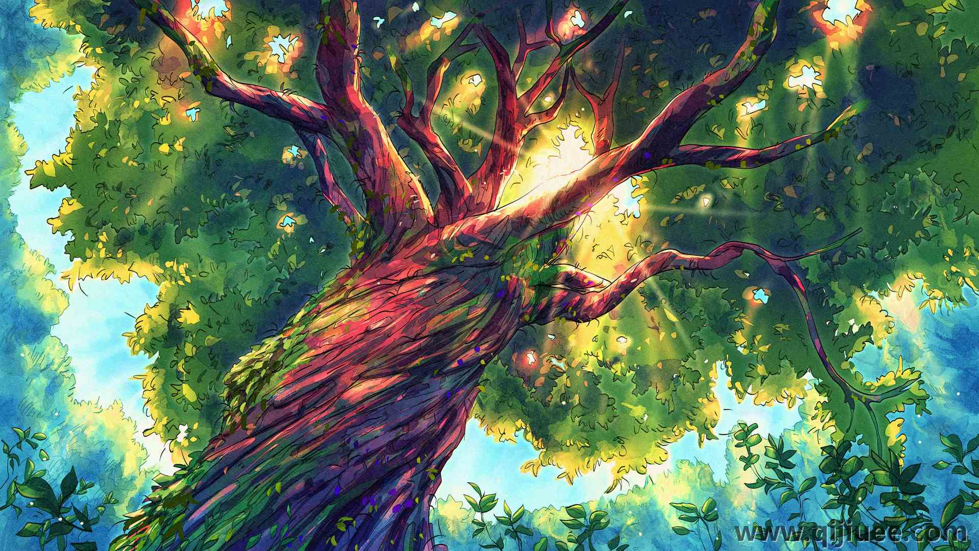 AI艺术 奇幻艺术 树木 阳光 自然 阳光  电脑壁纸 4K壁纸3840 x 2160/4.17 MB-柒染云阁