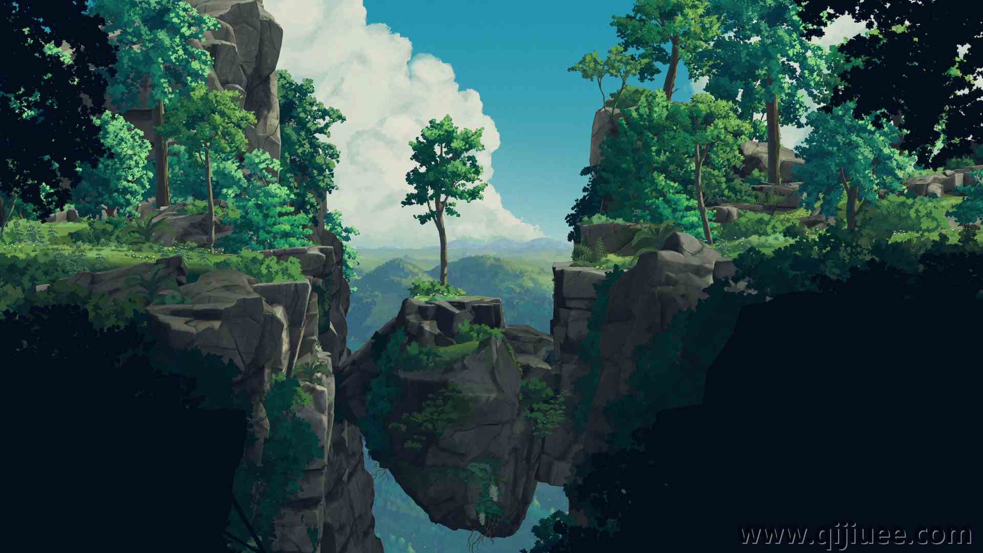 游戏CG艺术 游戏CG 平静 森林 AI艺术 自然 绿色  电脑壁纸 4K壁纸3840 x 2160/8.72 MB-柒染云阁