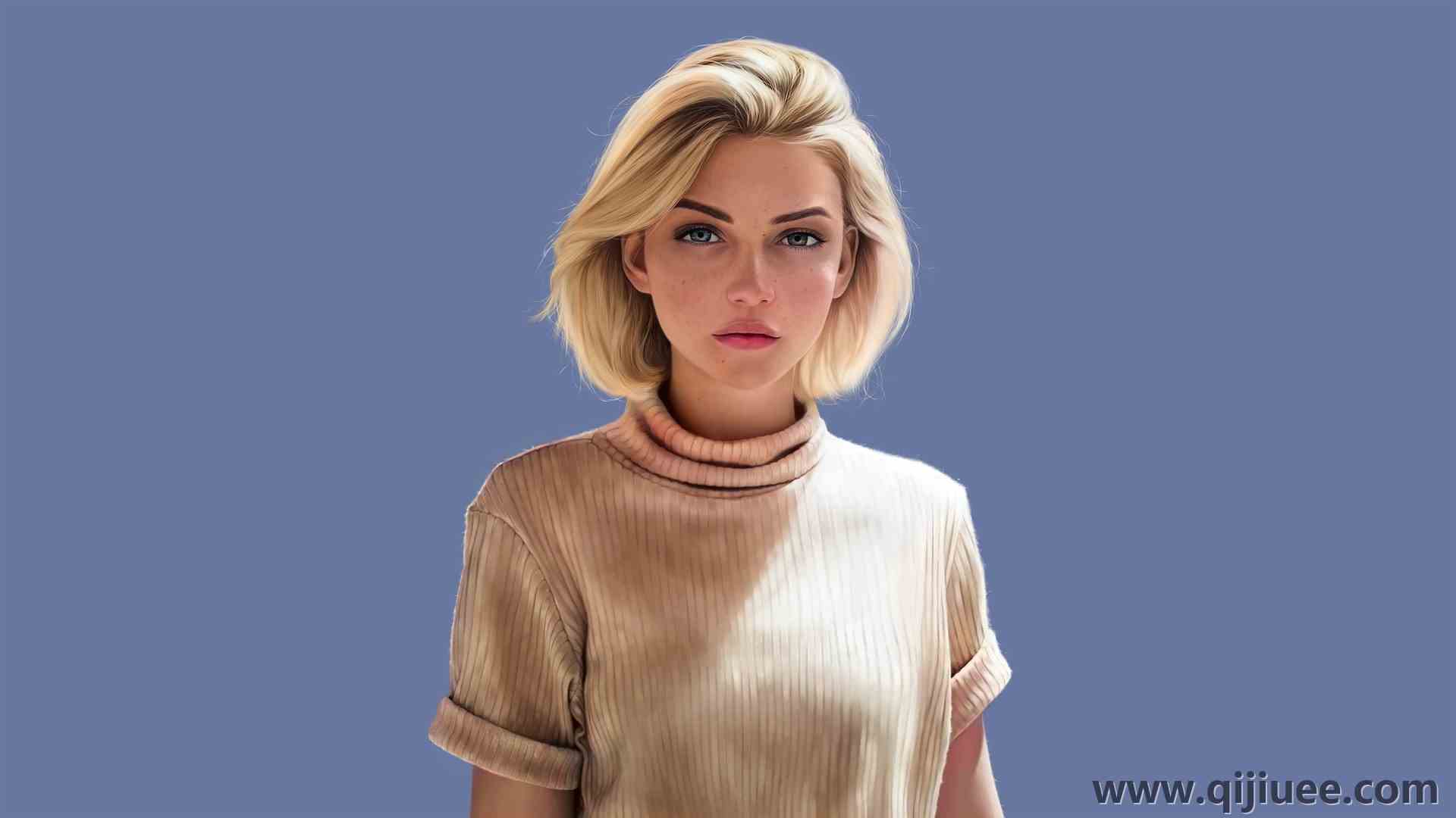 女性 AI艺术 绘画 人工智能艺术 肖像 简单背景  电脑壁纸 4K壁纸3840 x 2160/0.46 MB-柒染云阁