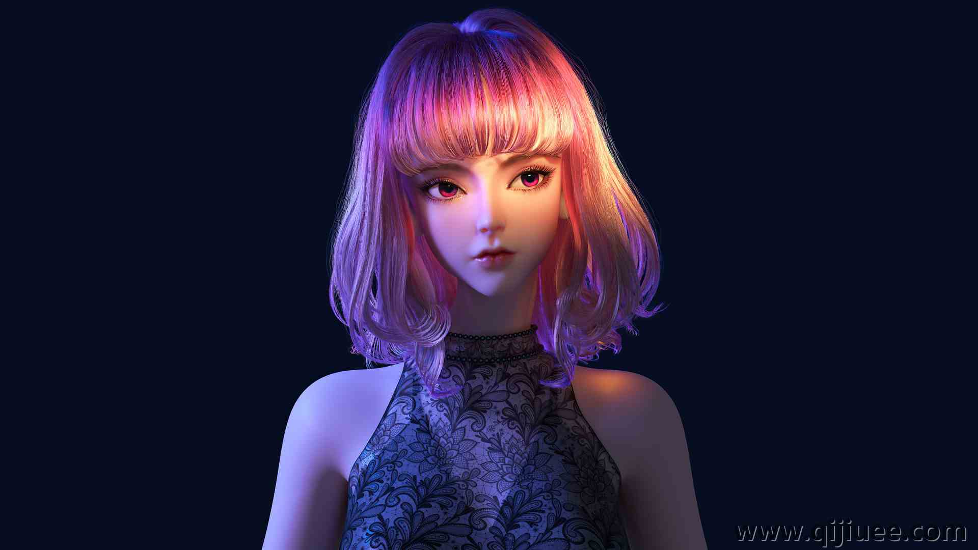 粉红色的头发 亚洲 动漫女孩 AI艺术 简单的背景 电脑壁纸 4K壁纸3840 x 2160/1.83 MB-柒染云阁