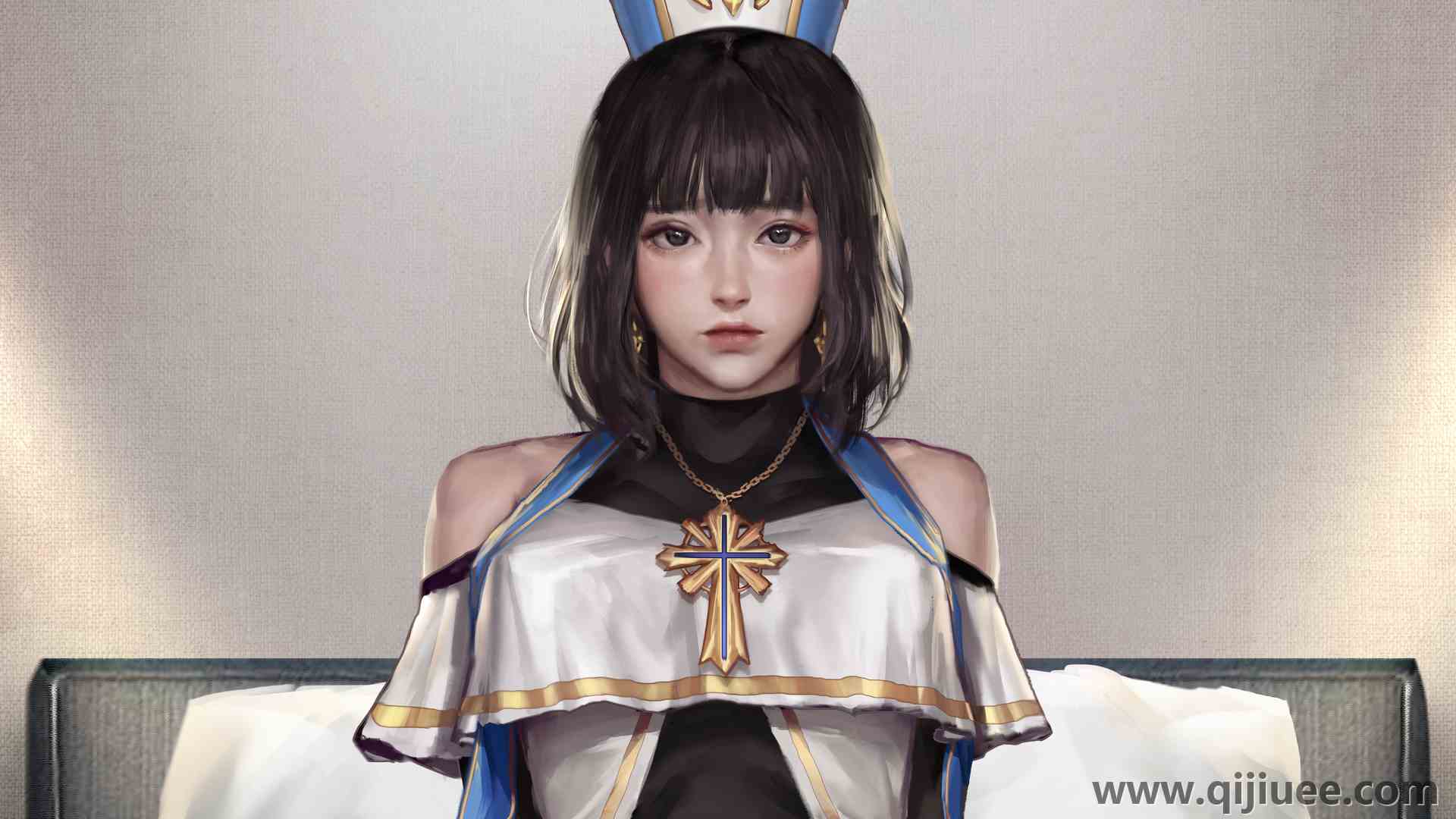 黑发 牧师 脸 亚洲人 深色头发 齐肩头发 女人 十字架 肖像 电脑壁纸 4K壁纸4500 x 2532/18.42 MB-柒染云阁