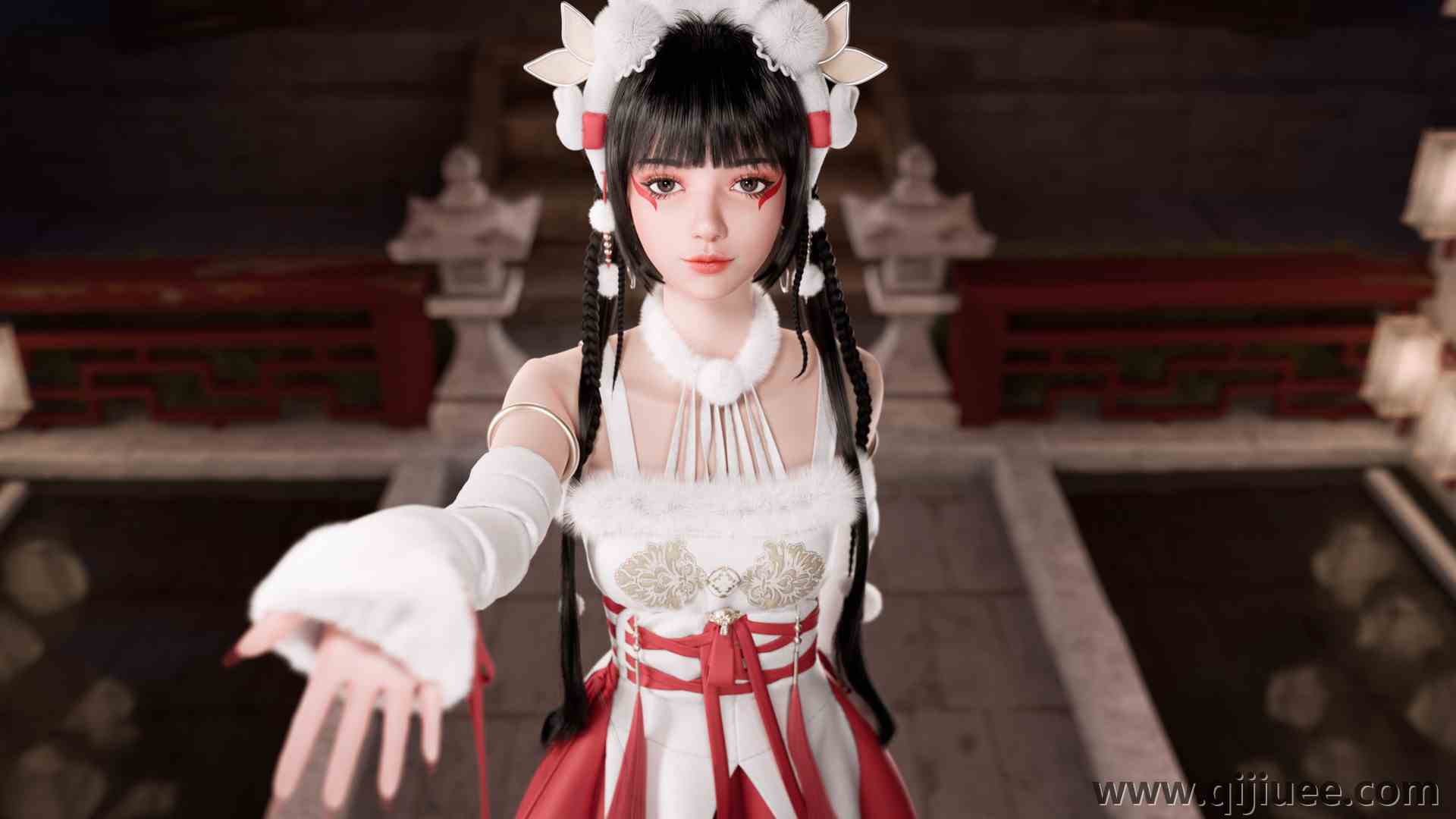 女孩 游戏 游戏CG 角色 头发 AI艺术 插图 伸手  电脑壁纸 4K壁纸3840 x 2160/0.67 MB-柒染云阁
