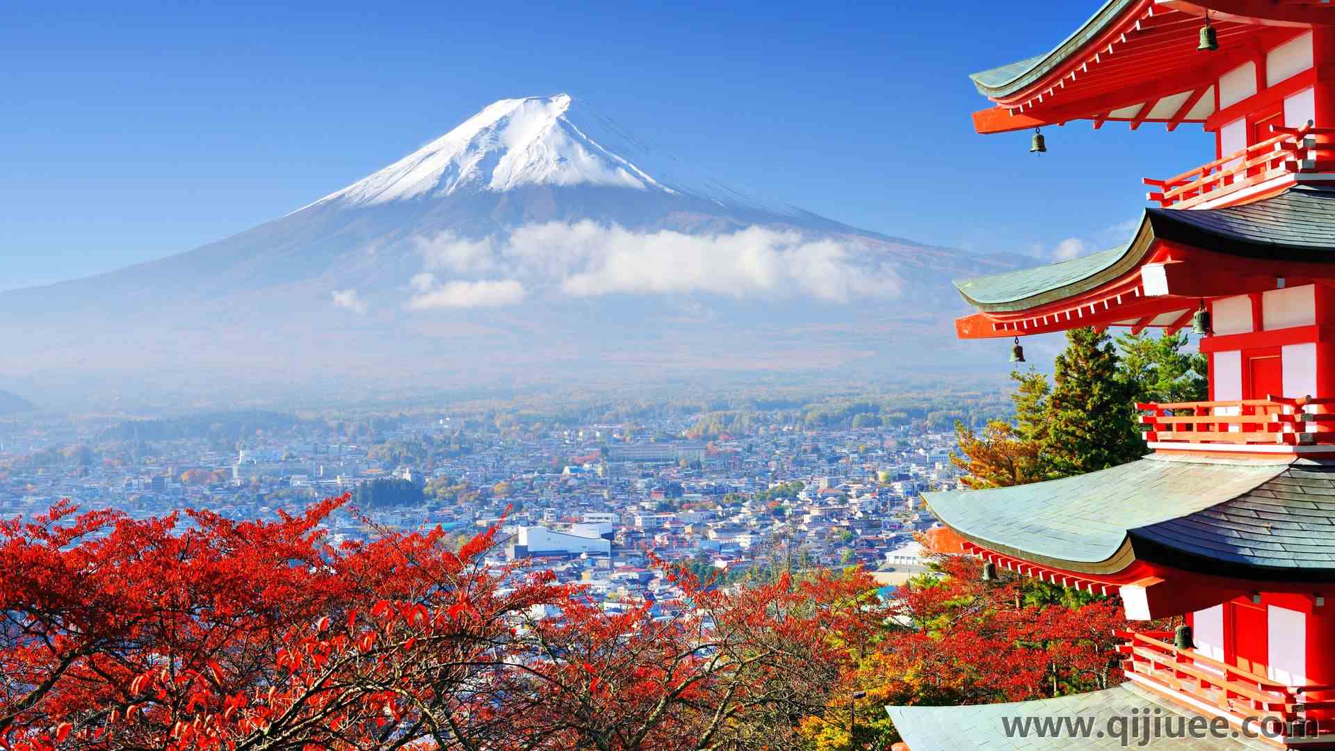 天际线 富士山 火山  风景 建筑 樱花 电脑壁纸 4K壁纸6000 x 4004/3.96 MB-柒染云阁