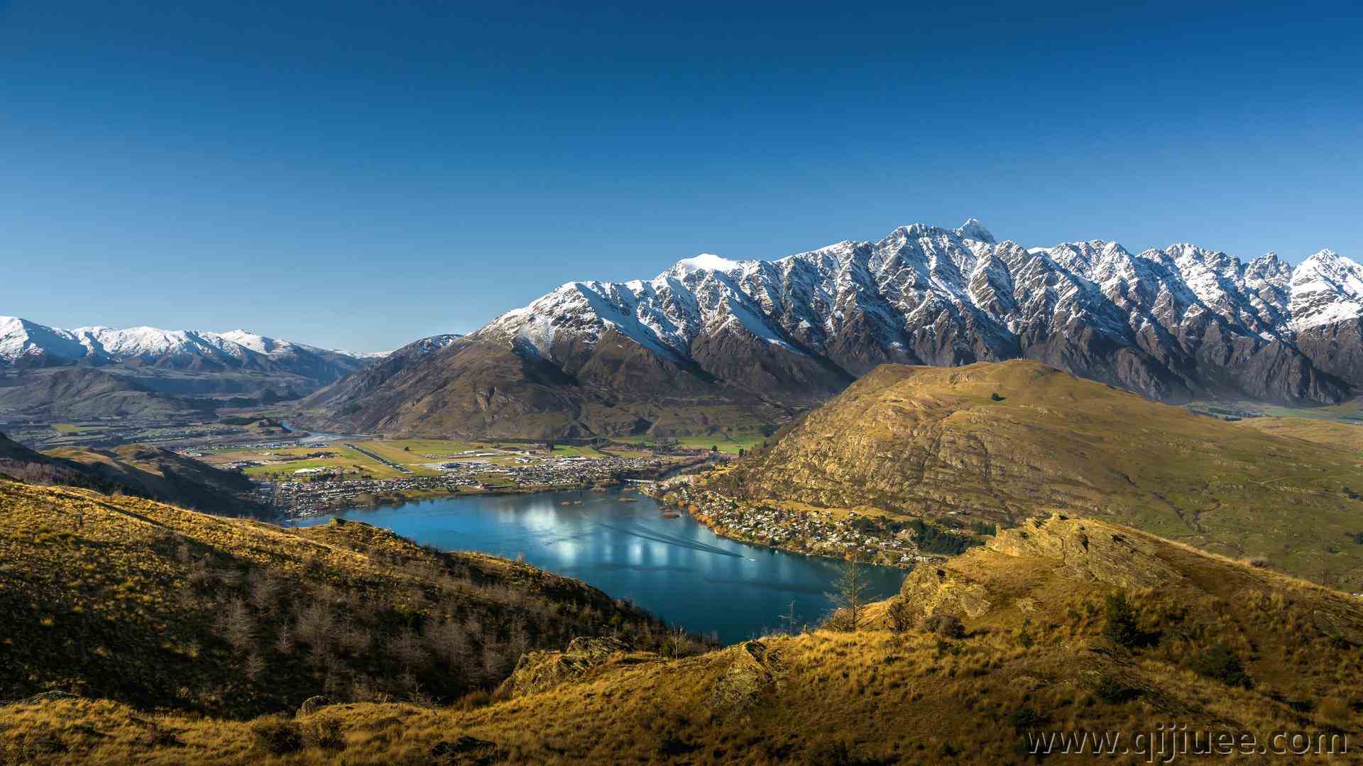 自然 山脉 风景 湖泊 瀑布 皇后镇  电脑壁纸 4K壁纸5998 x 3374/2.39 MB-柒染云阁