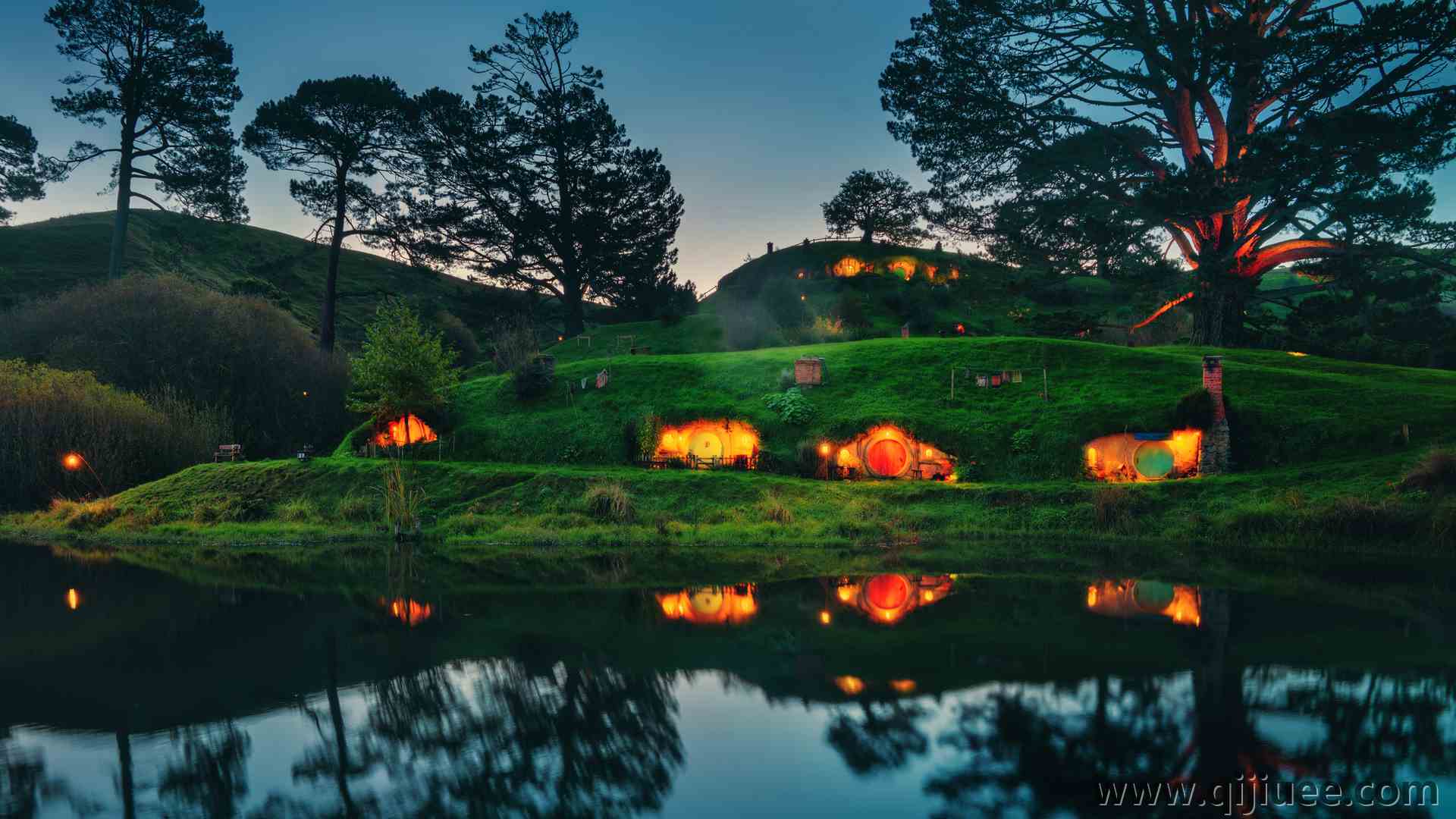 摄影 风景 新西兰 自然 水 反射 草 指环王  电脑壁纸 4K壁纸3840 x 2160/10.6 MB-柒染云阁