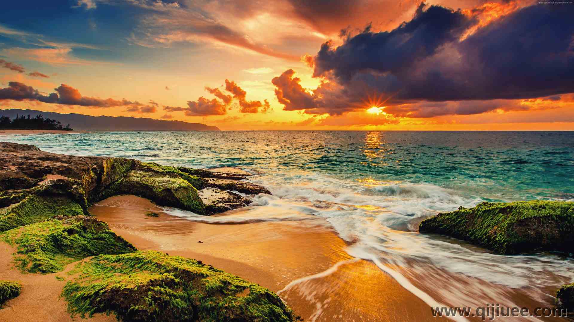 风景 自然 云 天空 日落 全景 阳光 海滩 长廊 海洋  电脑壁纸 4K壁纸3840 x 2160/8.13 MB-柒染云阁