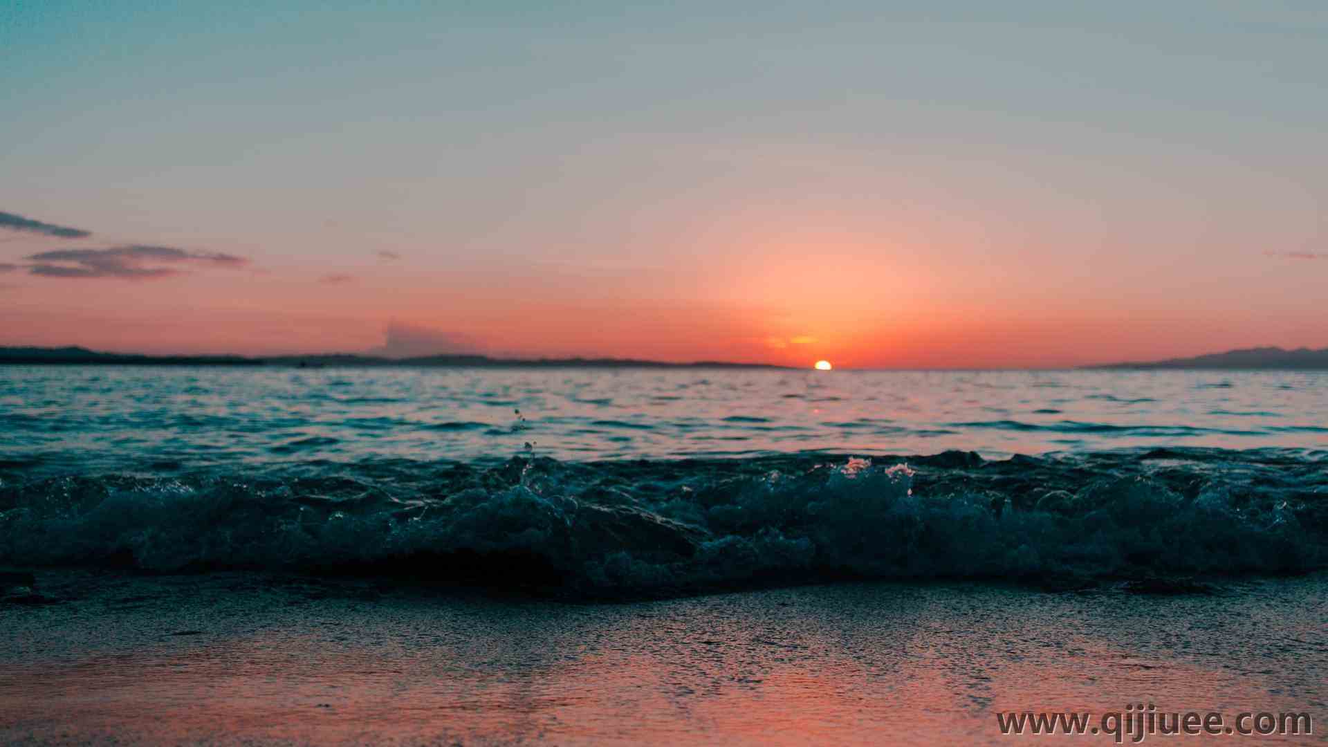 风景 海浪 日落 大海 景深 海滩  电脑壁纸 4K壁纸5184 x 3456/2.06 MB-柒染云阁