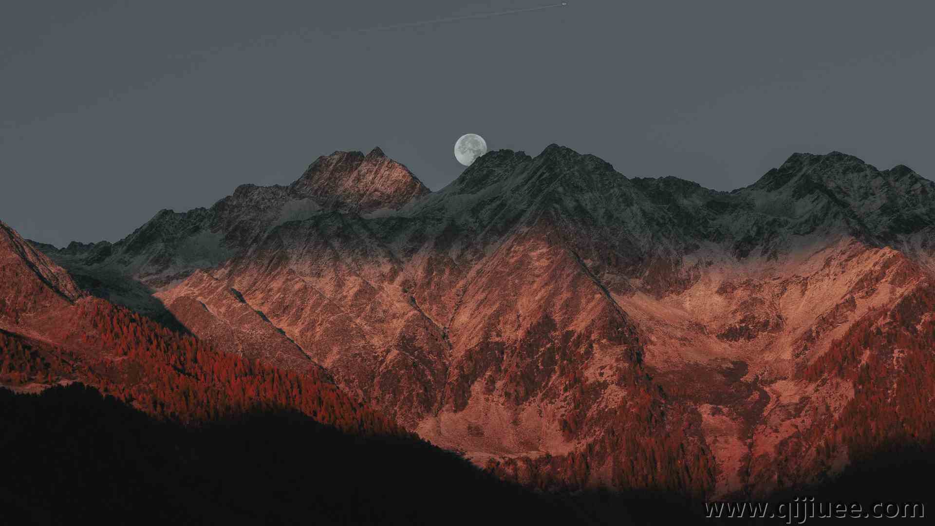 月亮 风景 山脉 黄昏 自然 天空  电脑壁纸 4K壁纸5000 x 3333/2.07 MB-柒染云阁