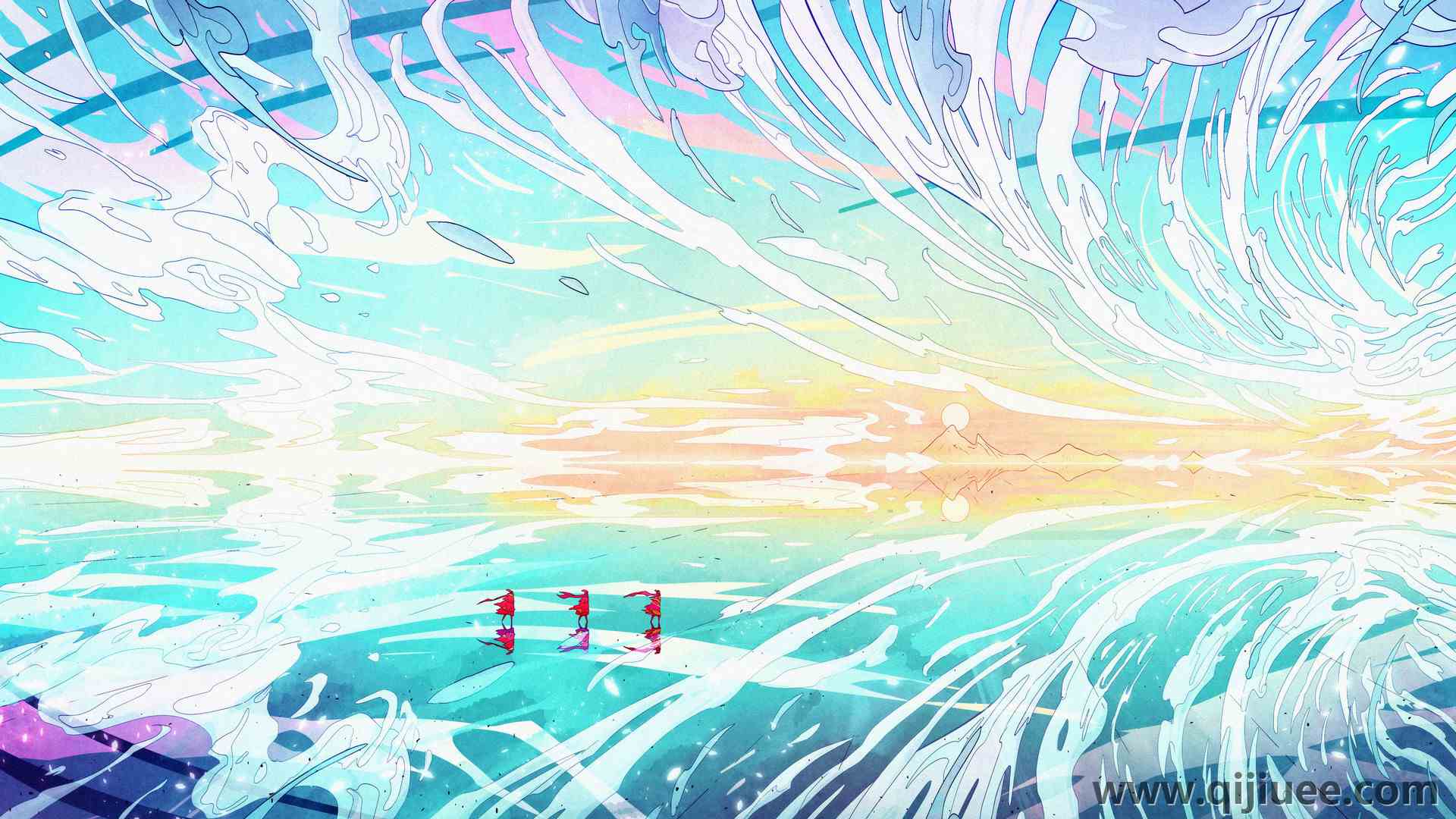 AI艺术 幻想艺术 反射 山 云 水  电脑壁纸 4K壁纸3840 x 2160/3.22 MB-柒染云阁