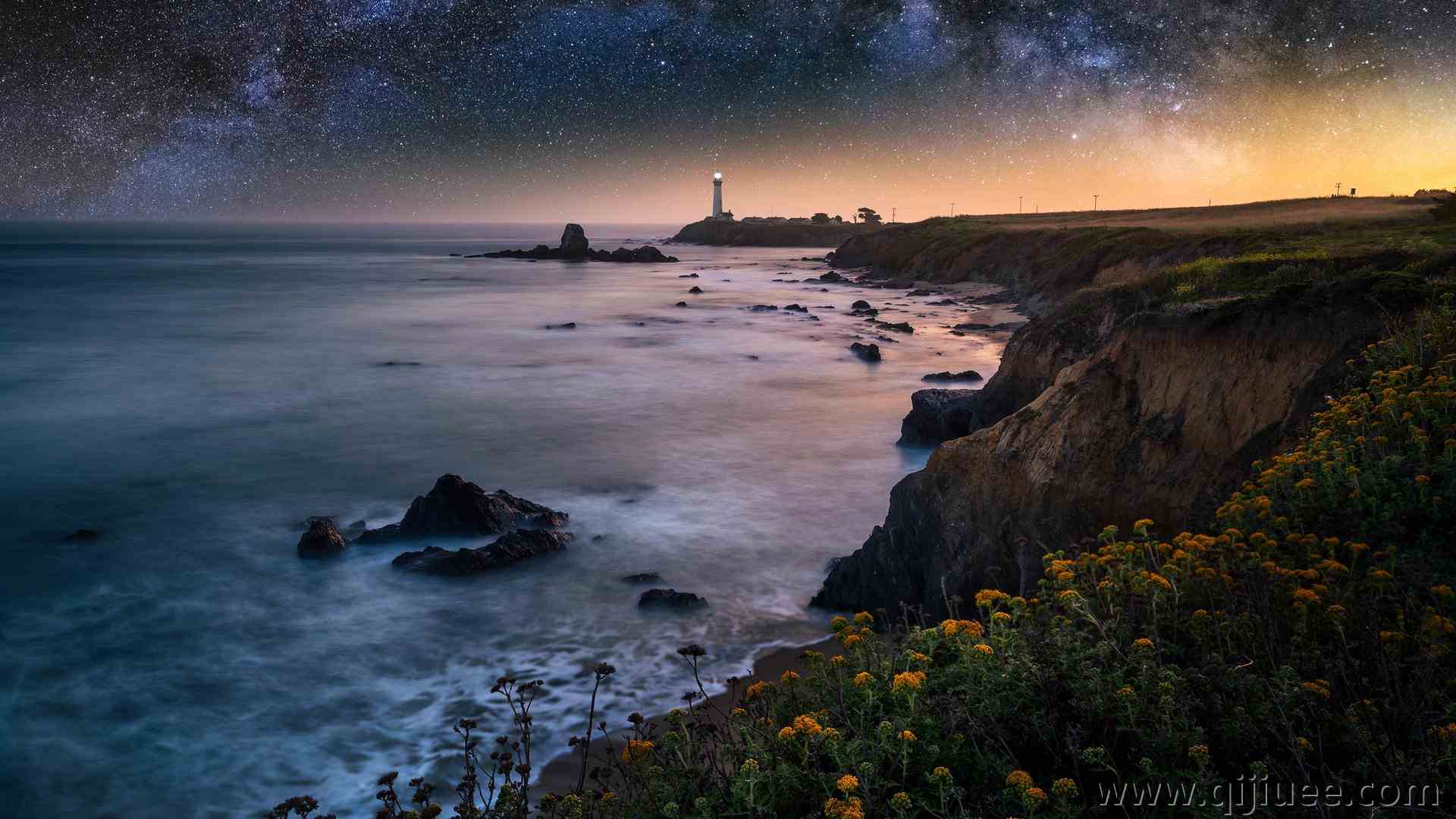 风景 夜景 摄影 灯塔 梦境 自然 大海 悬崖 日落  电脑壁纸 4K壁纸4000 x 2992/2.62 MB-柒染云阁