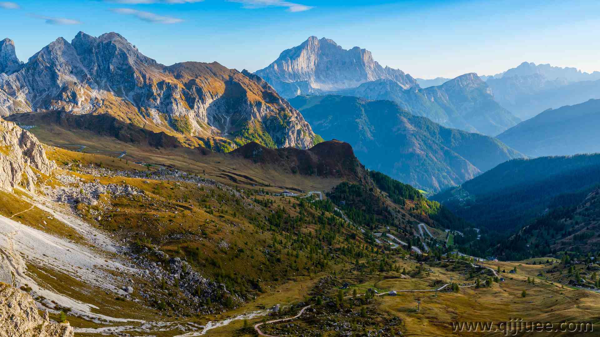 自然 风景 山脉 云 天空 岩石 道路 树木 森林 村庄 电线 阳光 阿尔卑斯山  电脑壁纸 4K壁纸3840 x 2160/16.42 MB-柒染云阁