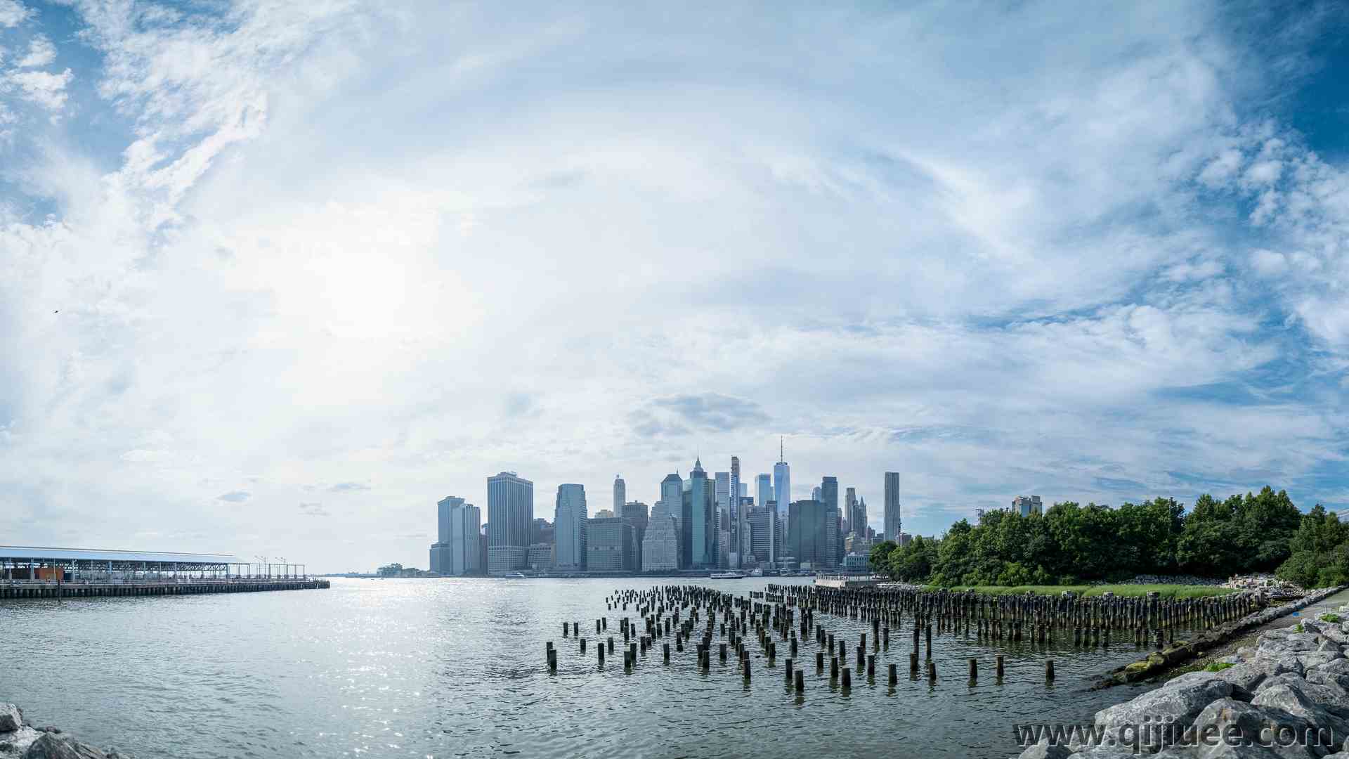天空 公园 夏天 天际线 城市 摩天大楼 水 城市 建筑 树木 岩石 阳光  电脑壁纸 4K壁纸5120 x 2160/7.03 MB-柒染云阁