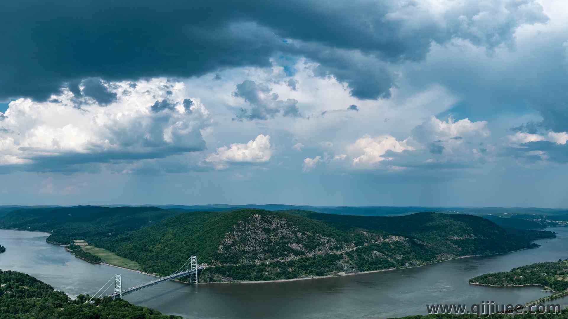 风景 天空 山脉 丘陵 夏天 自然 桥梁 水 云 多云 河流   电脑壁纸 4K壁纸5120 x 2160/6.11 MB-柒染云阁