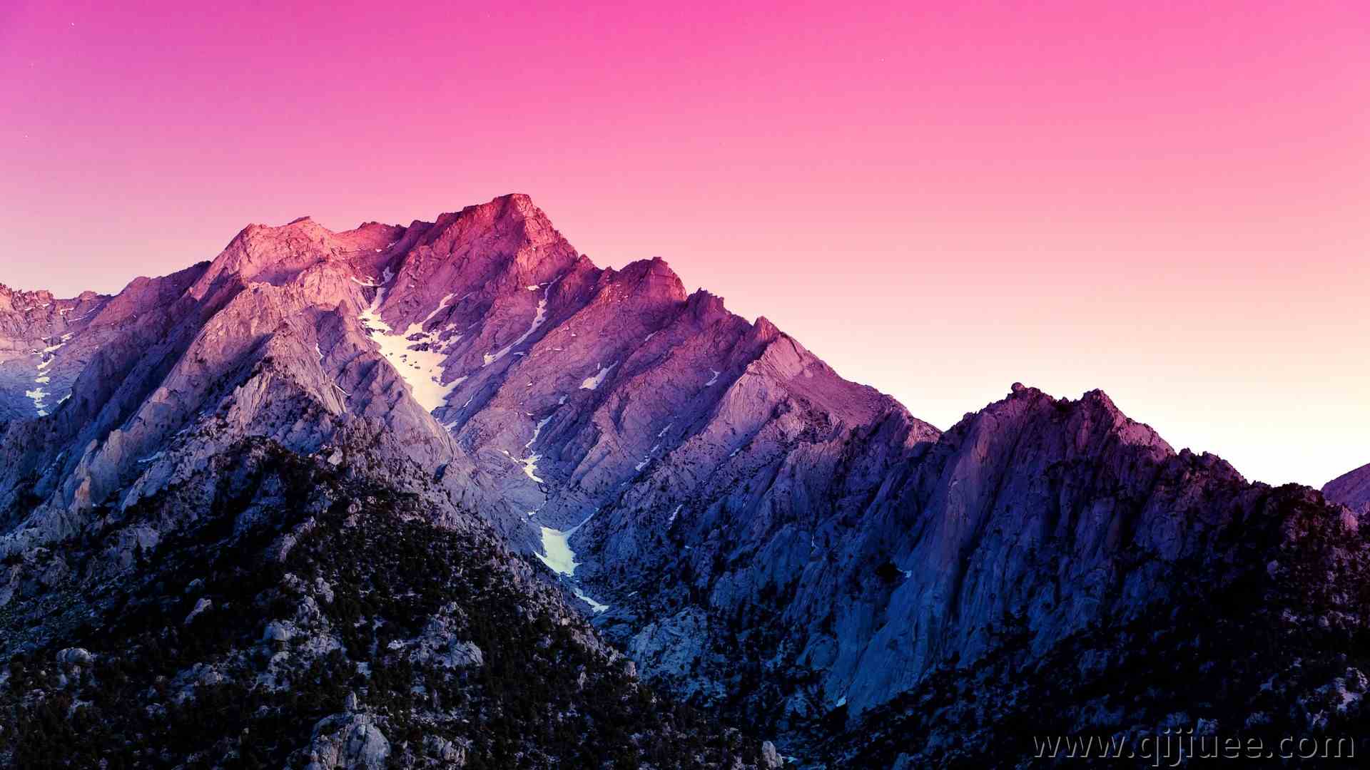 紫色 山脉 紫色天空 自然 风景  4K壁纸3966 x 2644/2.55 MB-柒染云阁