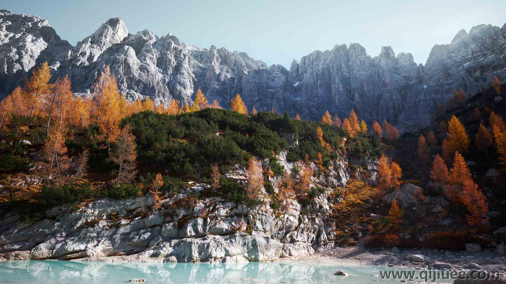 山脉 自然 湖泊 树木 岩石 天空 风景  4K壁纸6000 x 4000/19.2 MB-柒染云阁