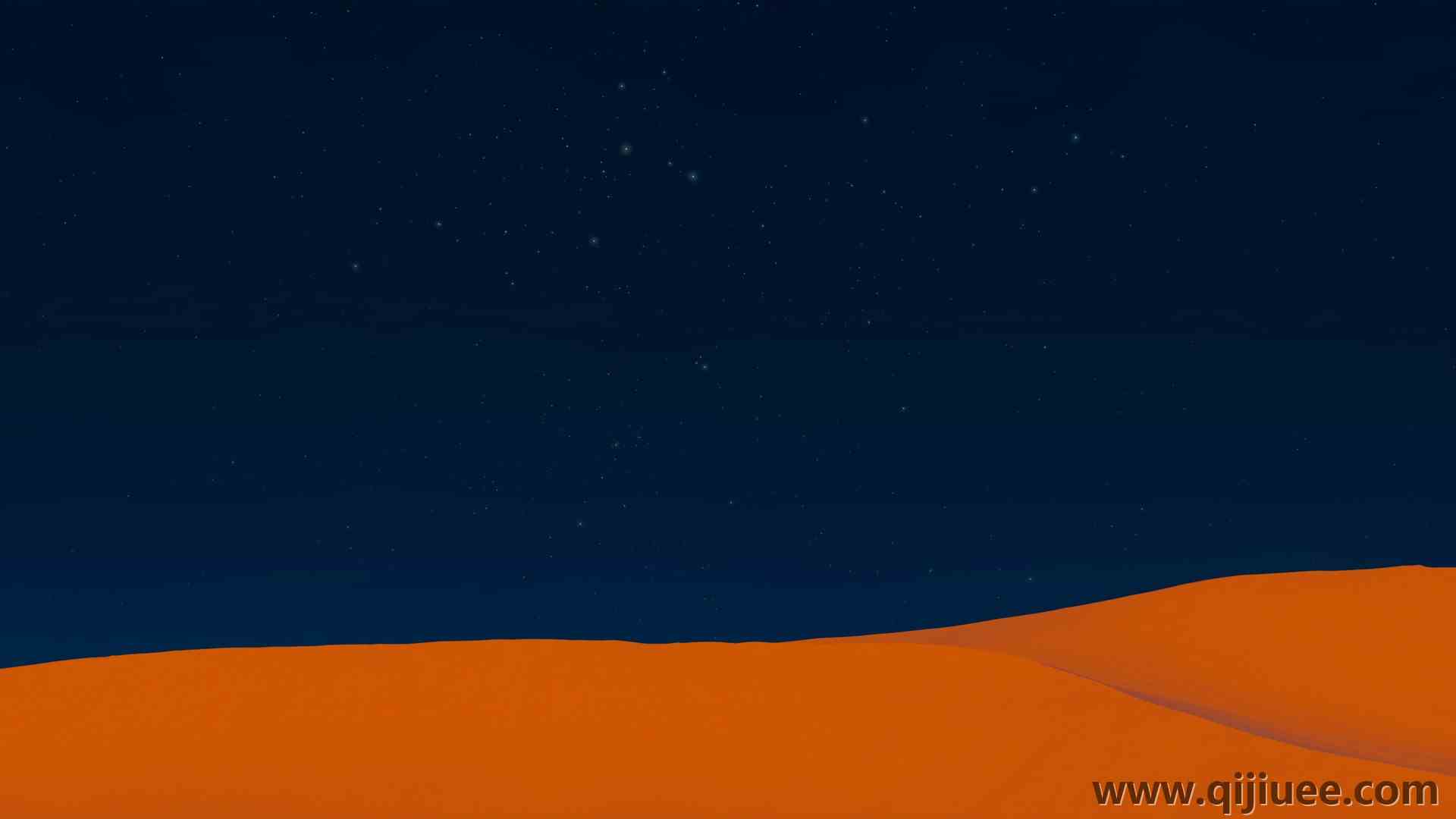 游戏CG风景 极简主义 天空 星星 沙漠 沙丘  4K壁纸3840 x 2160/0.25 MB-柒染云阁