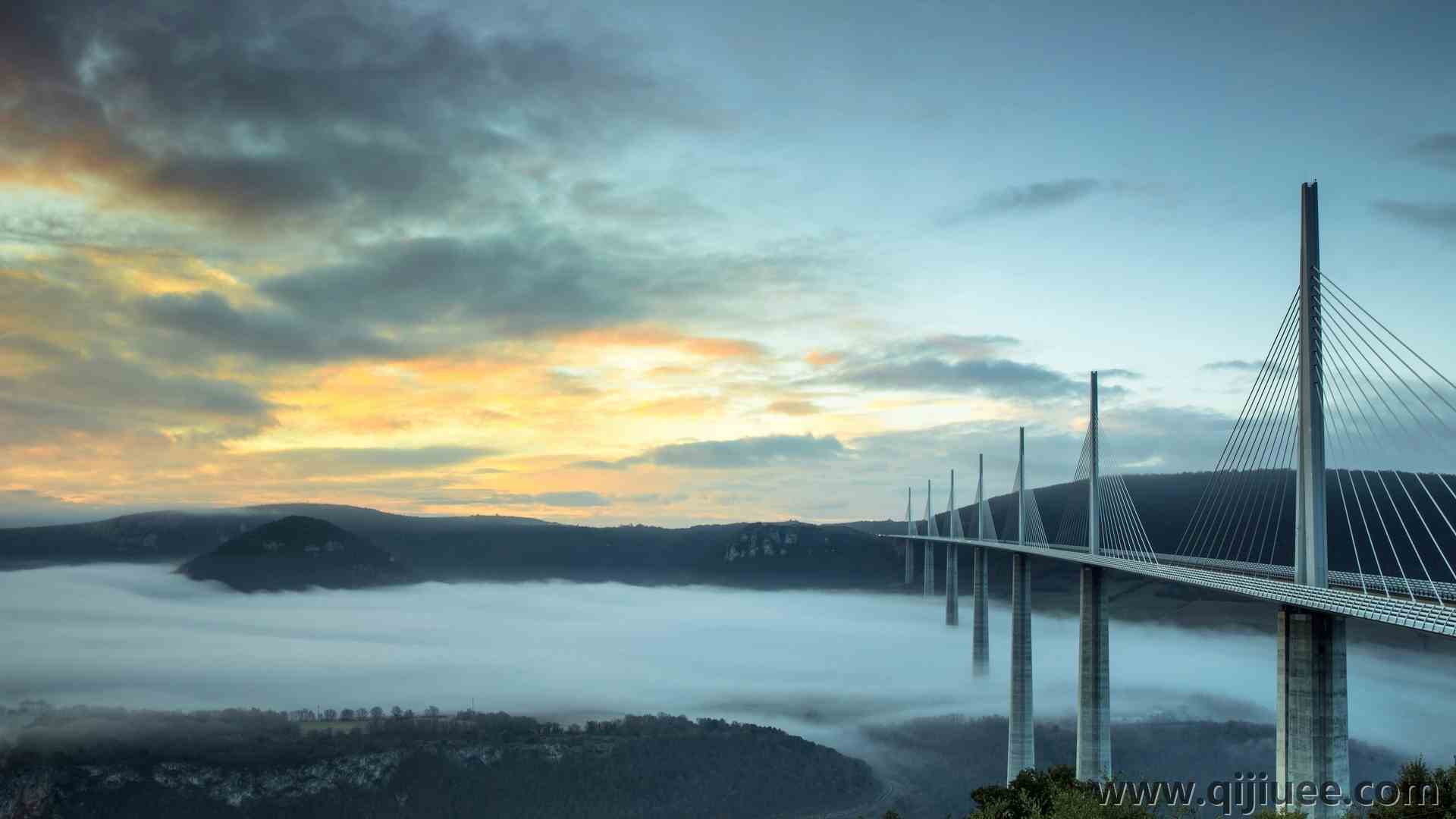 户外 天空 风景 桥梁 建筑 日落 云 4K壁纸3840 x 2160/1.44 MB-柒染云阁