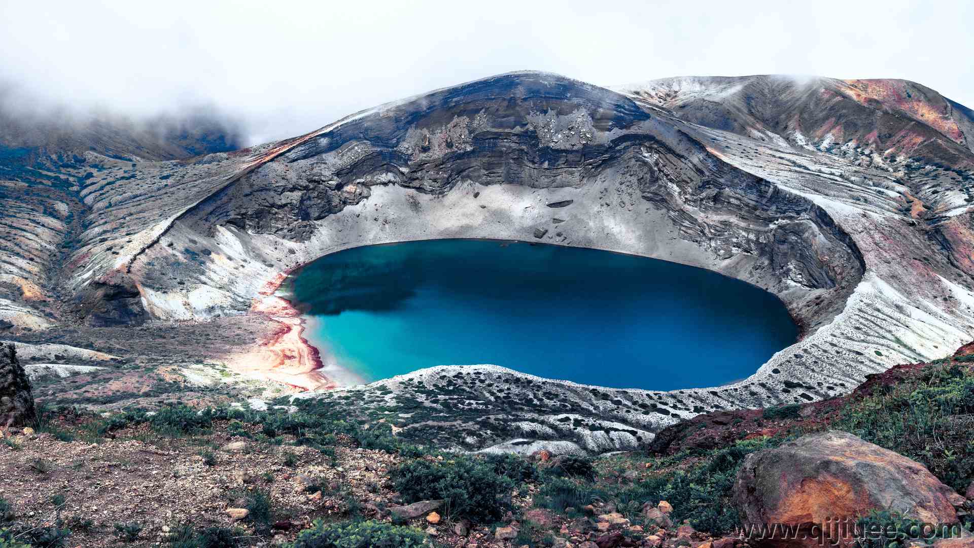 湖 水 山顶 火山口湖 自然 4K壁纸4872 x 3248/17.39 MB-柒染云阁