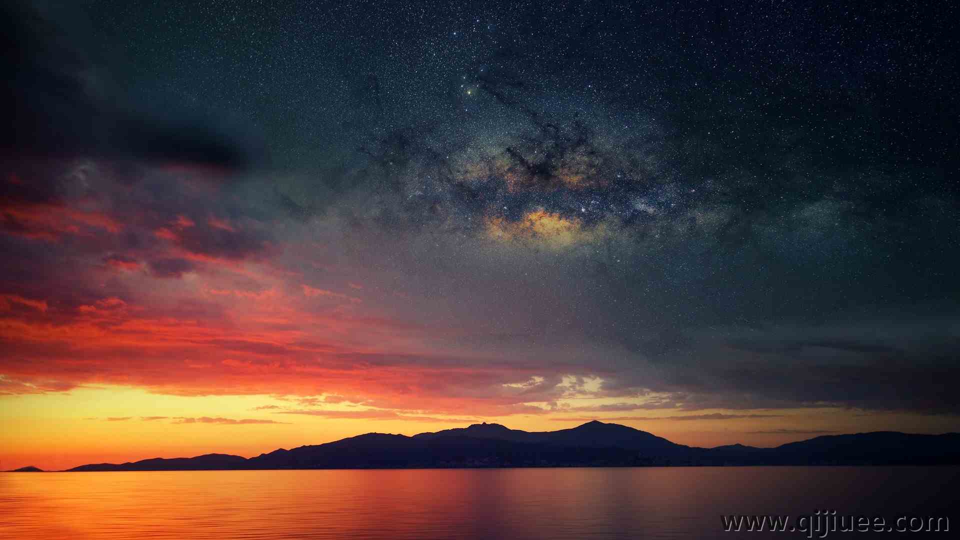 景观 沙 夜空 日落  4K壁纸3840 x 2400/1.76 MB-柒染云阁