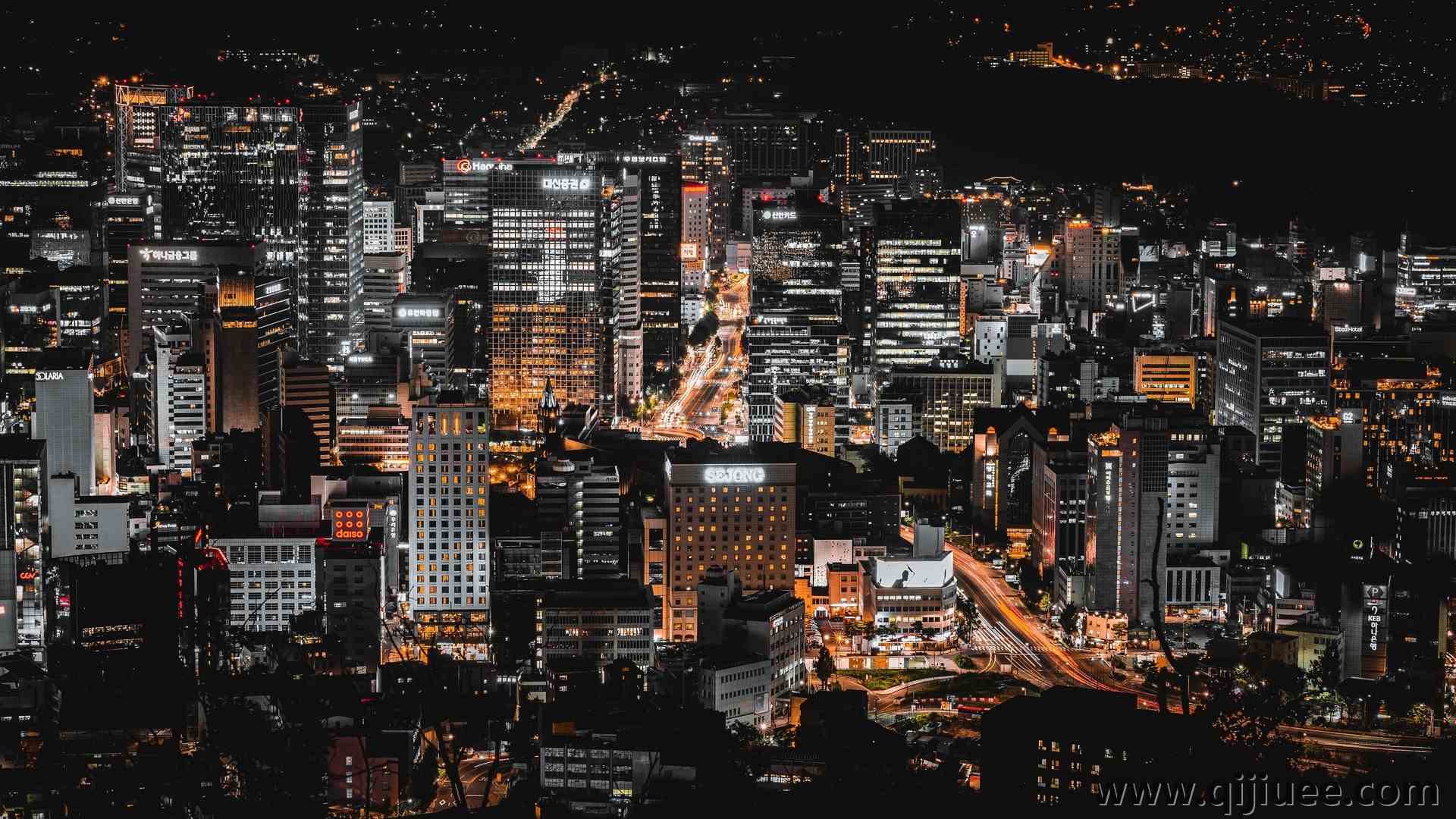 城市 城市景观 夜晚 灯光 4K壁纸3840 x 2160/3 MB-柒染云阁