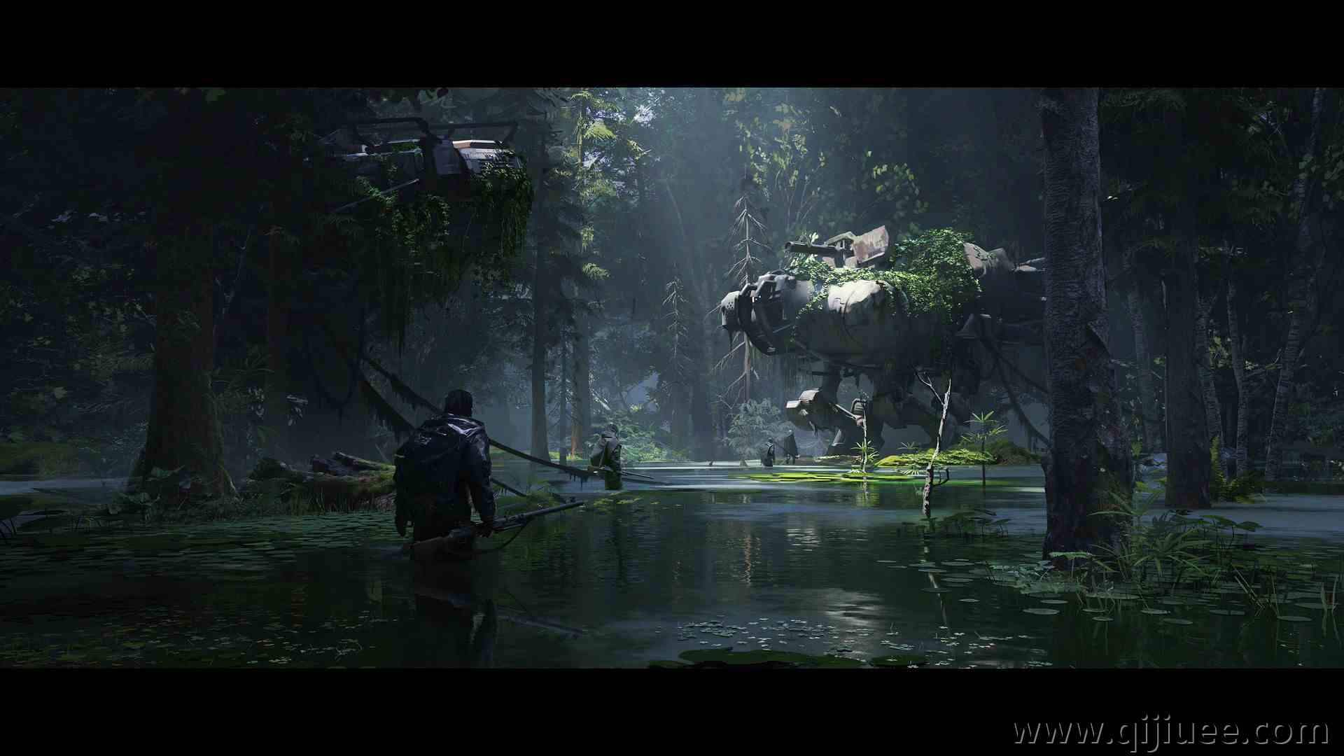 奇幻艺术 自然 树木 沼泽 枪 载体 运输  电脑壁纸 4K壁纸3840 x 2160/1.71 MB-柒染云阁
