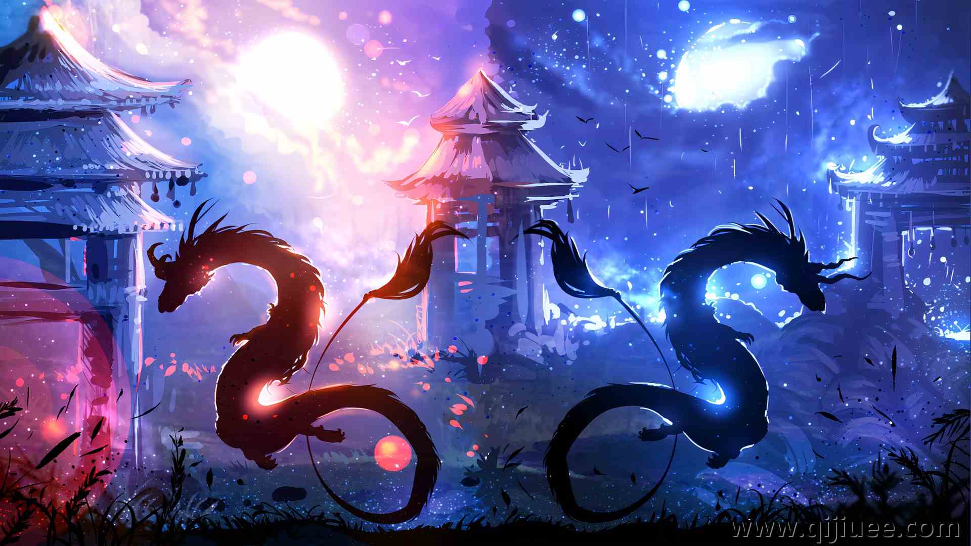 奇幻艺术 龙 中国龙 绘画 概念设计 艺术  电脑壁纸 4K壁纸5120 x 2880/2.53 MB-柒染云阁