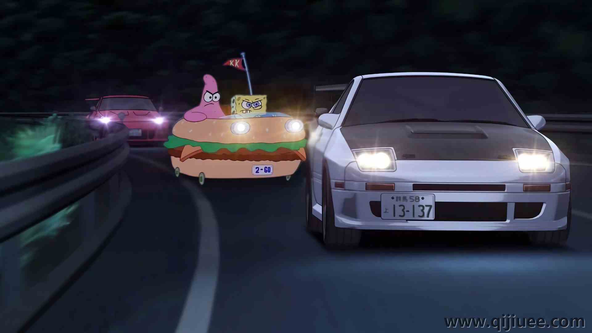 海绵宝宝 卡通 数字 幽默 汽车  电脑壁纸 4K壁纸3840 x 2160/5.84 MB-柒染云阁