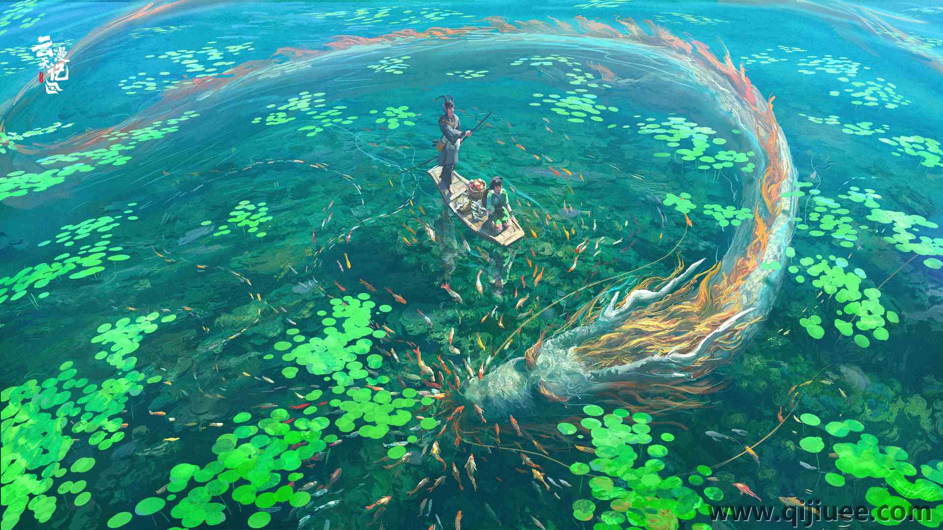 数码艺术 艺术品 插图 幻想艺术 船 水 龙 电脑壁纸 4K壁纸6000 x 3375/9.69 MB-柒染云阁
