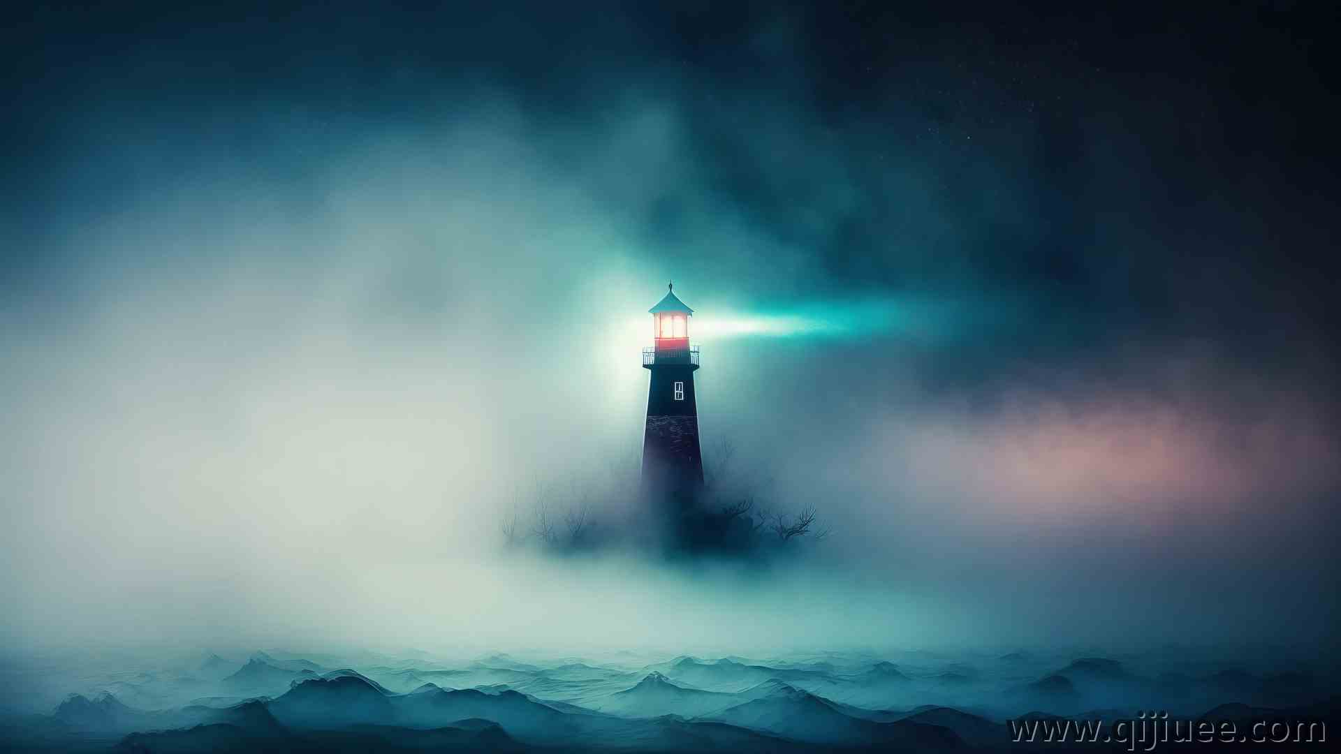 艺术 插图 薄雾 灯塔 大海 简单背景  电脑壁纸 4K壁纸4579 x 2616/5.51 MB-柒染云阁