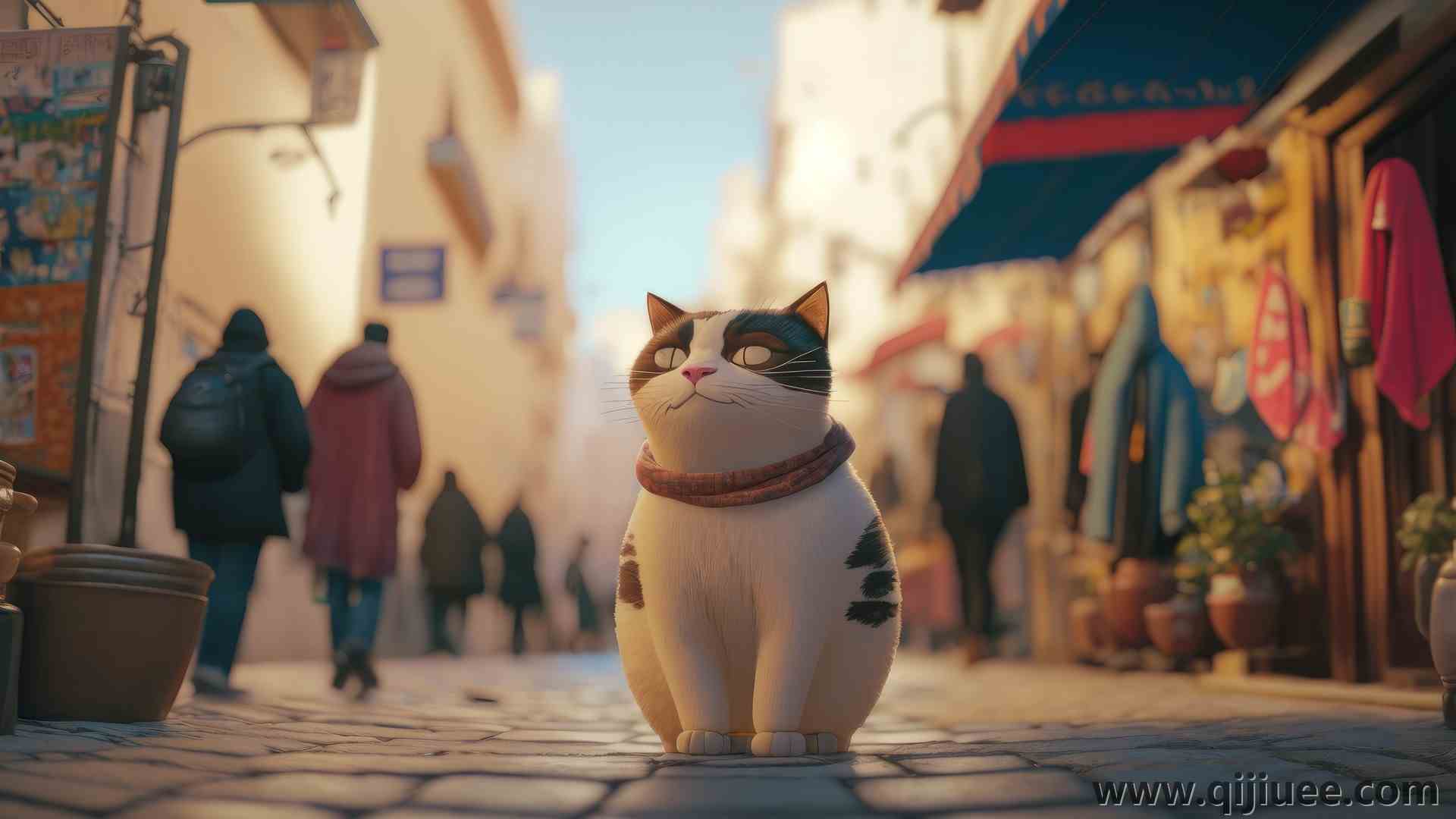 动物 猫 街道 阳光 AI艺术 建筑  电脑壁纸 4K壁纸4579 x 2616/0.95 MB-柒染云阁