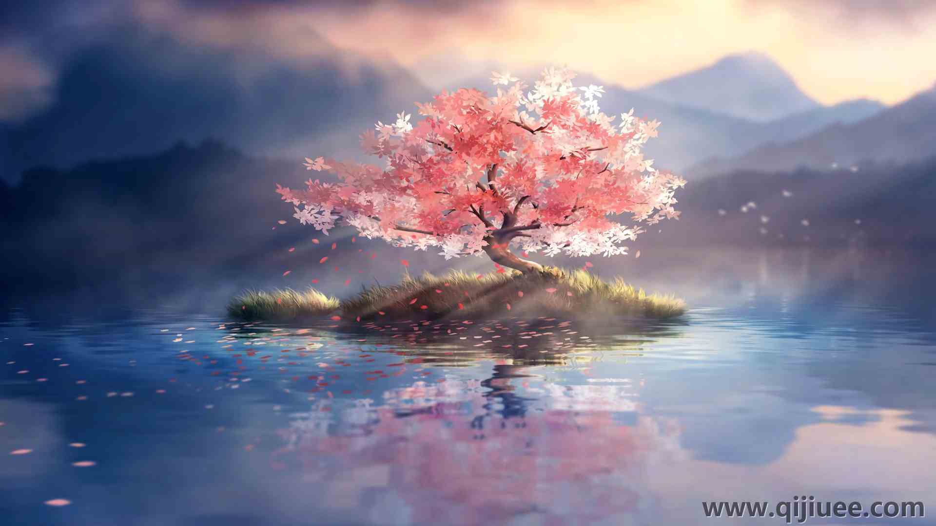 树 水 自然 山 动漫  电脑壁纸 4K壁纸3840 x 2160/2.07 MB-柒染云阁