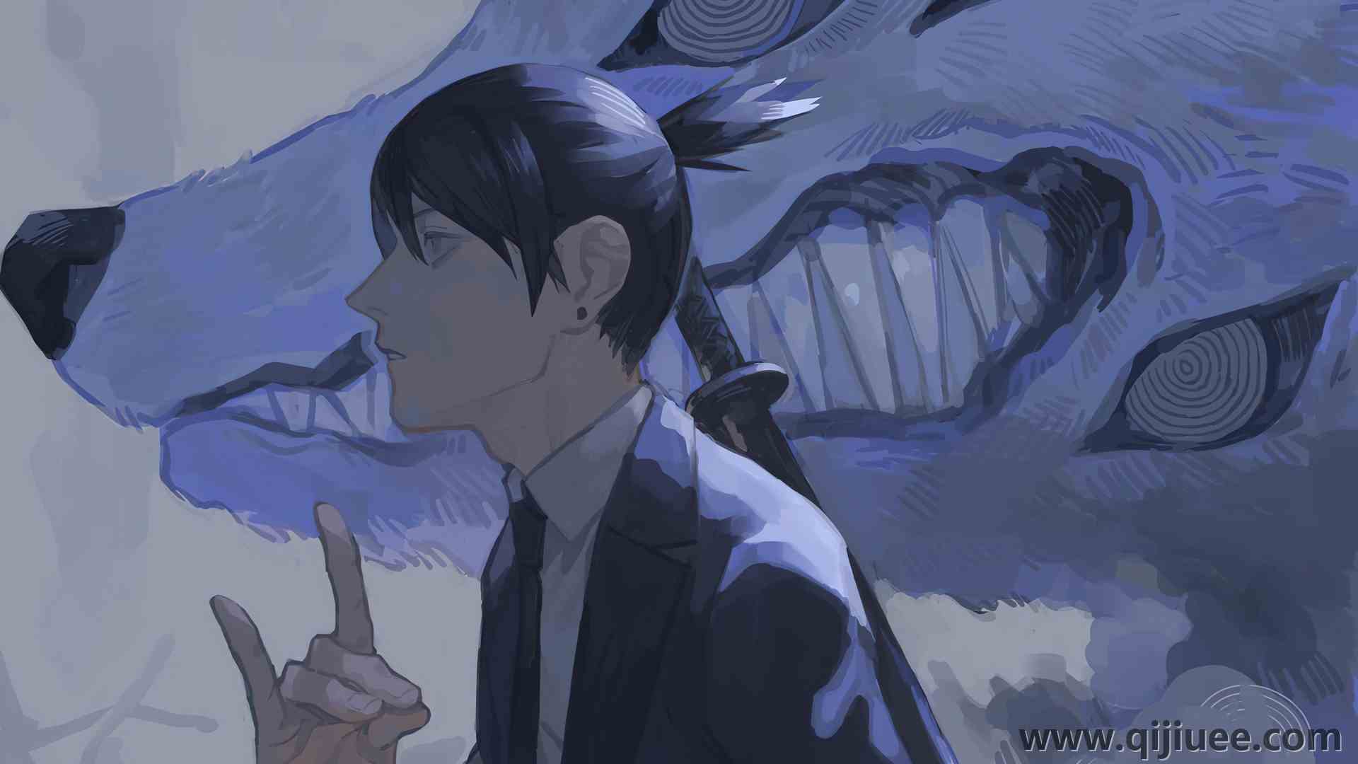 眼睛 电锯人 黑发 手势 生物 动漫男孩 魔鬼  电脑壁纸 4K壁纸3840 x 2160/1.45 MB-柒染云阁