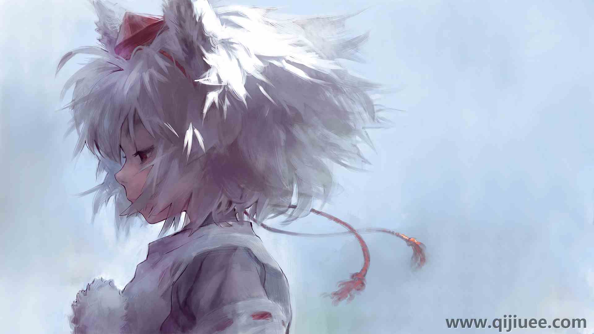 短发 动漫女孩 简单背景 犬夜叉 绘画 艺术 兽耳 萝莉 电脑壁纸 4K壁纸3840 x 2160/4.67 MB-柒染云阁