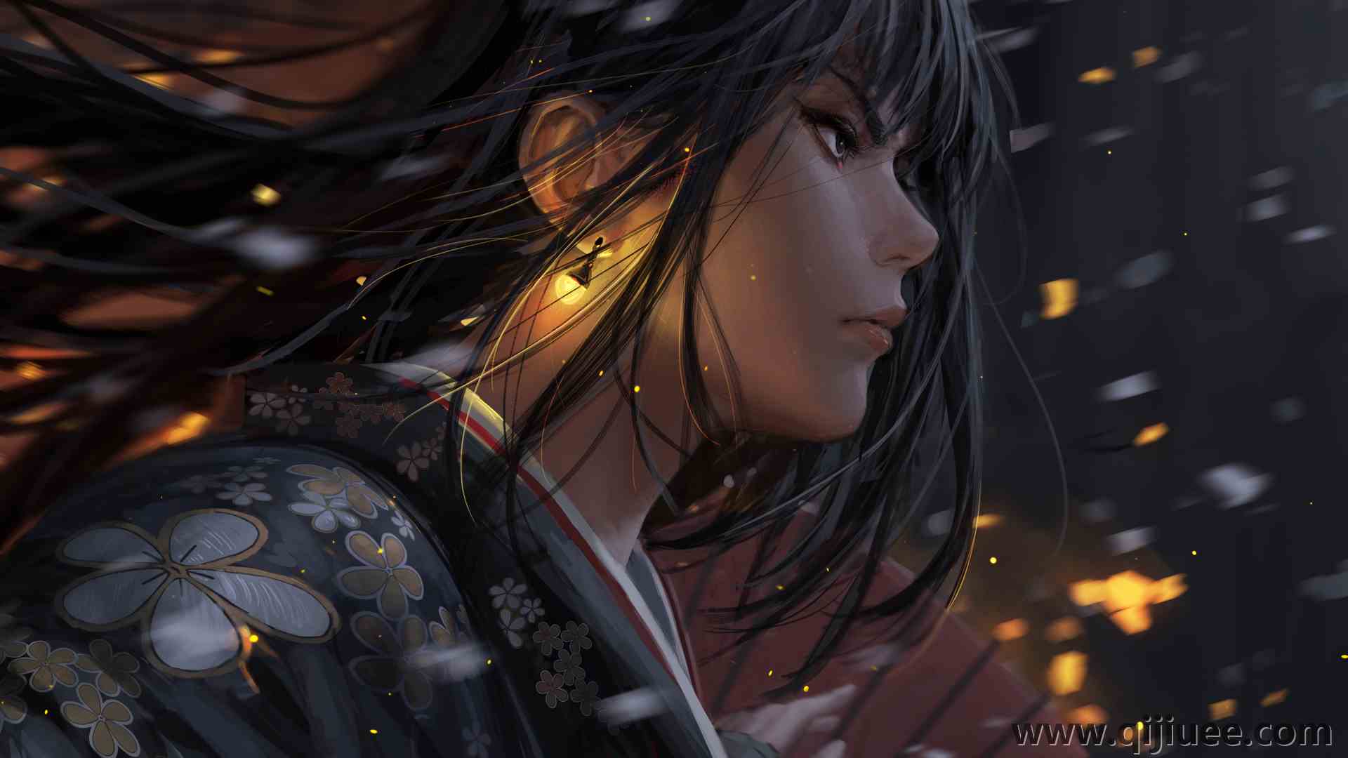 女性 人物 脸 侧面 幻想女孩  绘画 特写 AI艺术 幻想艺术  电脑壁纸 4K壁纸5000 x 3125/4.02 MB-柒染云阁