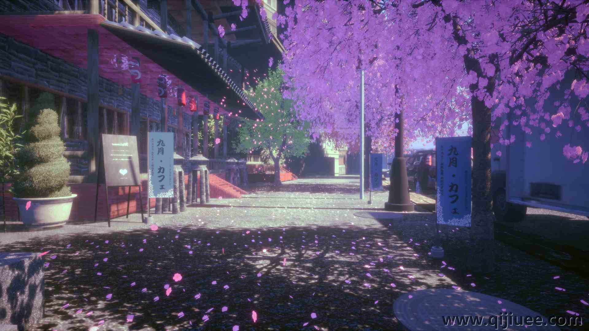 动漫 亚洲 城市 城市 树木 街道  电脑壁纸 4K壁纸4344 x 2214/1.05 MB-柒染云阁