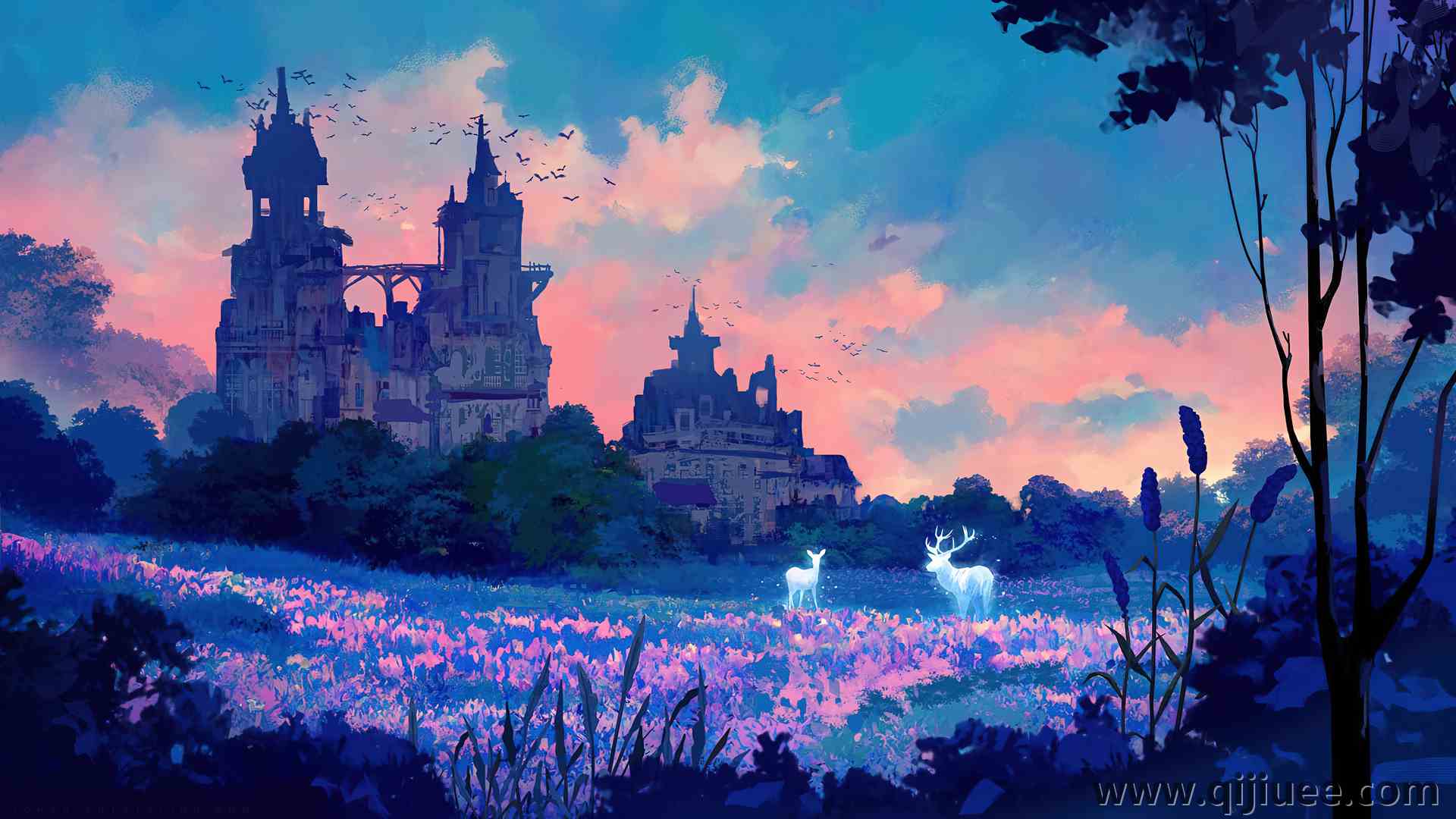 AI艺术 艺术状态 鹿 粉笔 天空 云 图稿  电脑壁纸 4K壁纸3840 x 2160/12.4 MB-柒染云阁