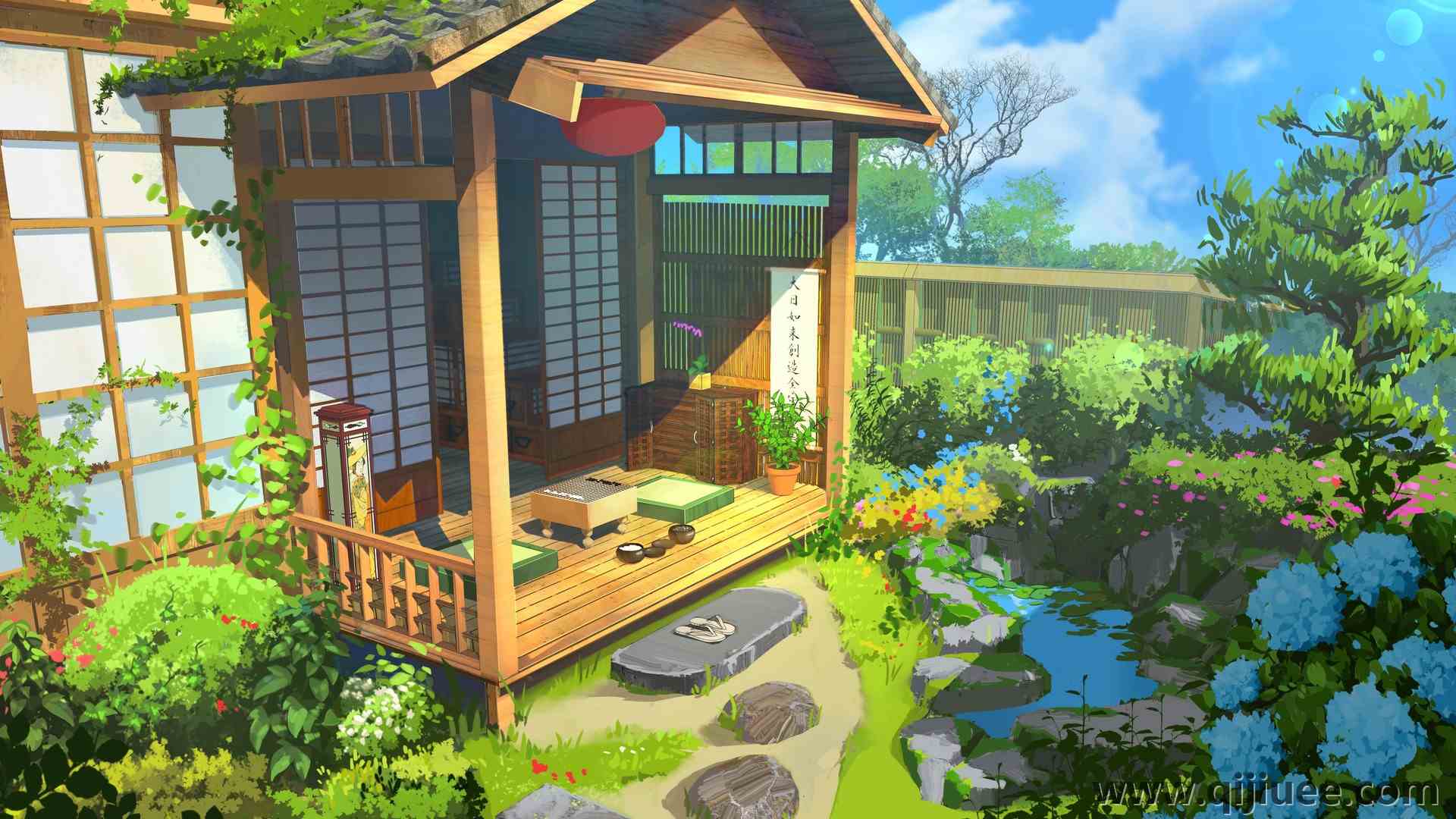 风景 AI艺术 房屋 植物 天空  动漫 3840 x 2160/1.66 MB-柒染云阁