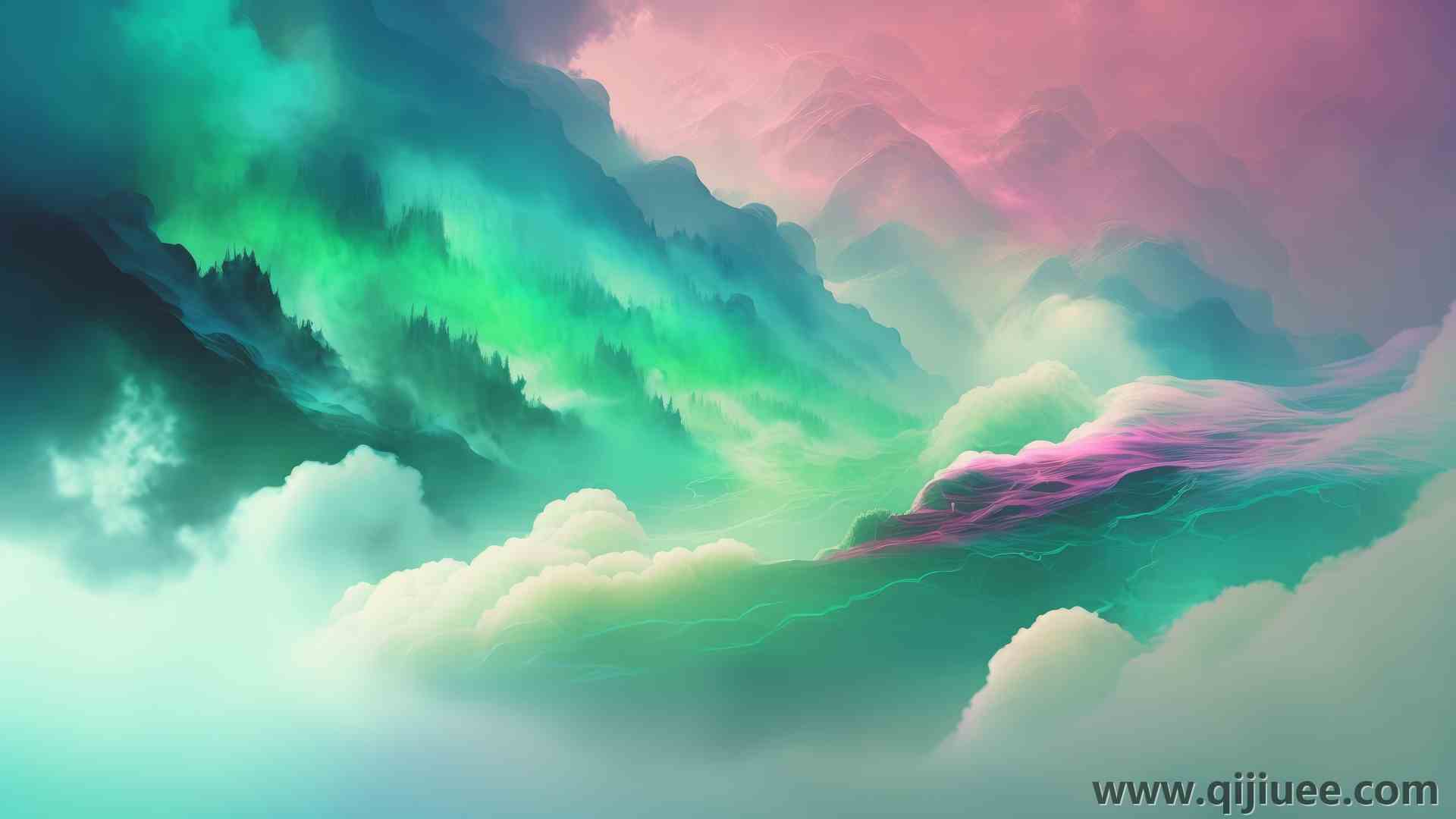 艺术 云 风景 粉笔 插图 绘画 AI艺术 设计 清新 电脑壁纸 4K壁纸4579 x 2616/5.42 MB-柒染云阁