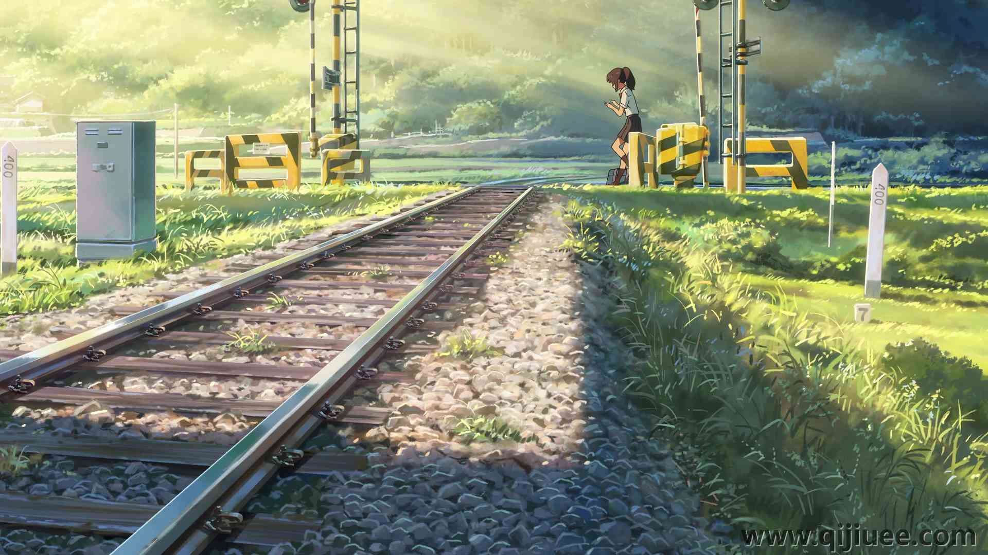 新海诚 动漫 铁路 女孩 清新 治愈 动画 电脑壁纸 4K壁纸3840 x 2160/13.98 MB-柒染云阁