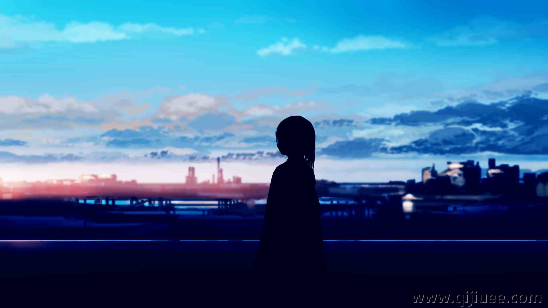 长发 站立 数字艺术 剪影 阳光 天空 4K壁纸5640 x 2400/2.78 MB-柒染云阁