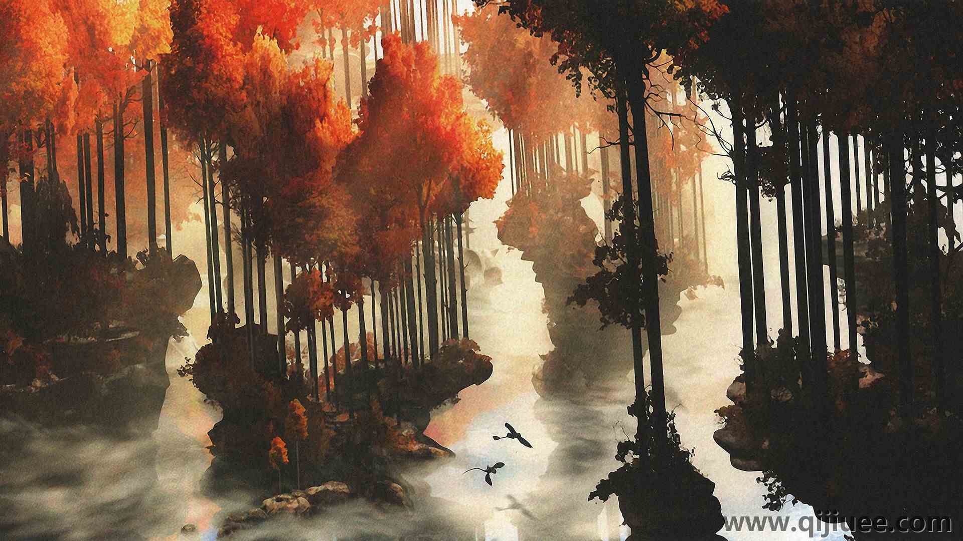 驯龙高手 树 秋天 电影 动画电影 奇幻艺术  电脑壁纸 4K壁纸5120 x 2420/3.8 MB-柒染云阁