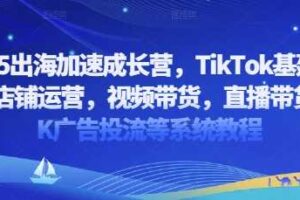 2025出海加速成长营，TikTok基建选品，店铺运营，视频带货，直播带货，TK广告投流等系统教程-柒染云阁