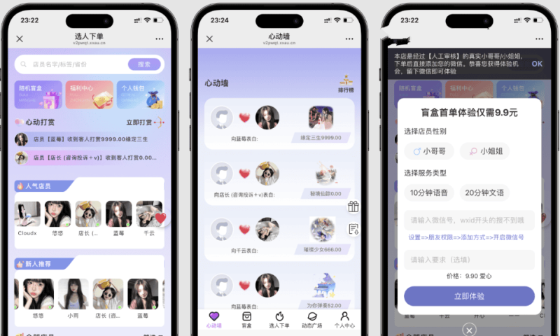 树洞陪玩盲盒源码最新版 可自定义更多功能-柒染云阁