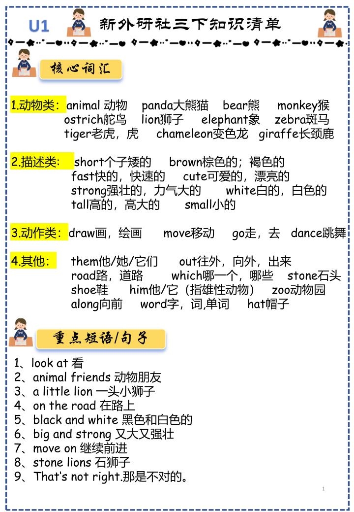 三下外研版英语知识点清单12页-柒染云阁