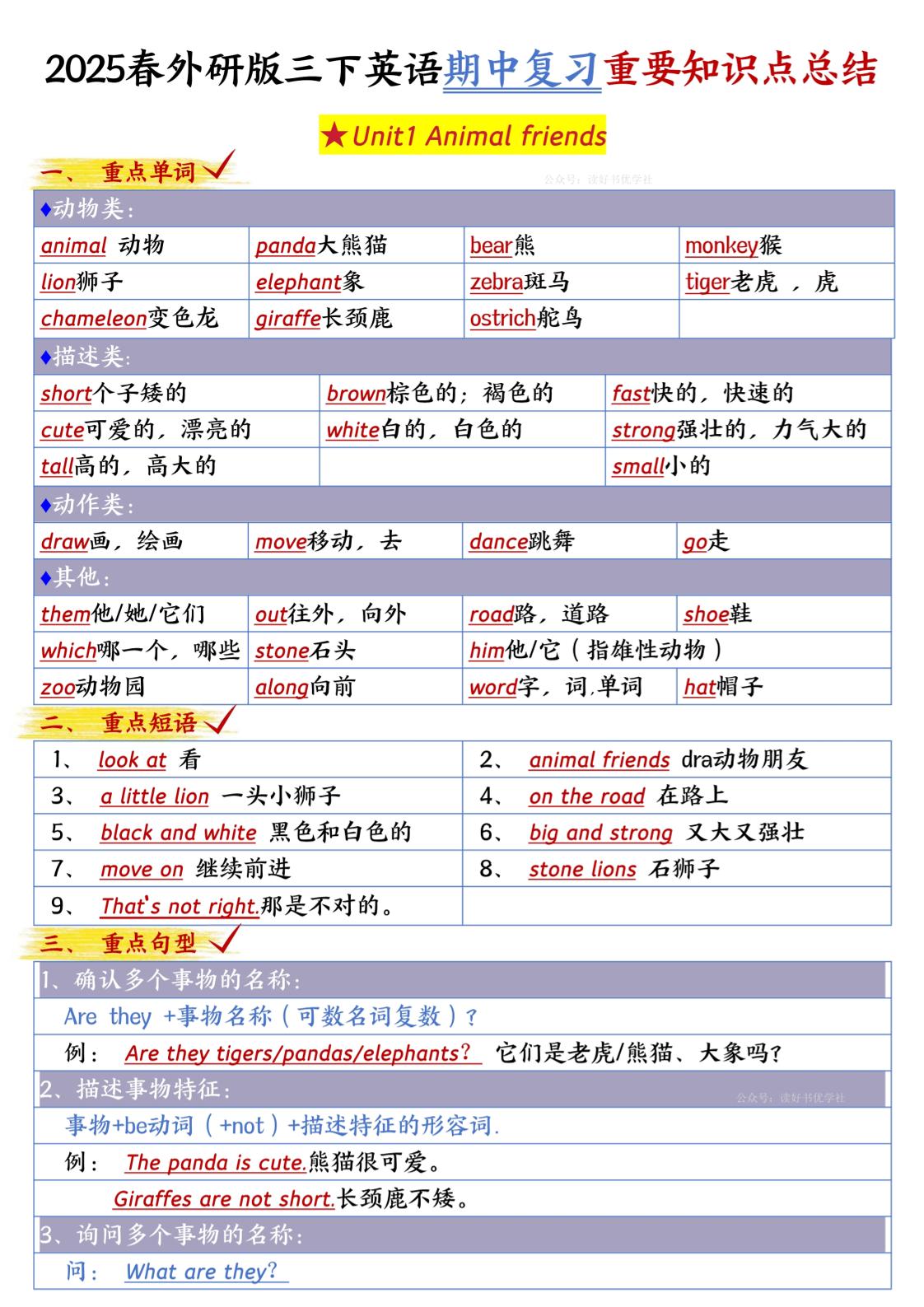 三下英语外研期中知识清单1-柒染云阁