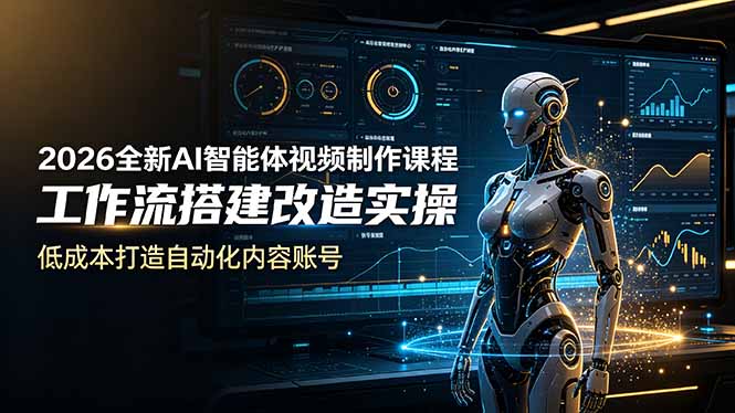 2026全新AI Codex智能体视频制作课程，工作流搭建改造实操，低成本打造自动化内容账号-柒染云阁
