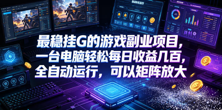 最稳挂G的游戏副业项目，一台电脑轻松每日收益几百，全自动运行，可以矩阵放大【揭秘】-柒染云阁