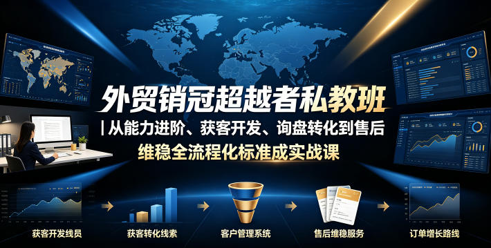 外贸销冠超越者私教班｜从能力进阶、获客开发、询盘转化到售后维稳全流程标准化成交实战课-柒染云阁