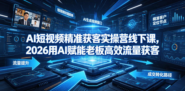 AI短视频精准获客实操营6月10-14号线下课，2026用AI赋能老板高效流量获客-柒染云阁